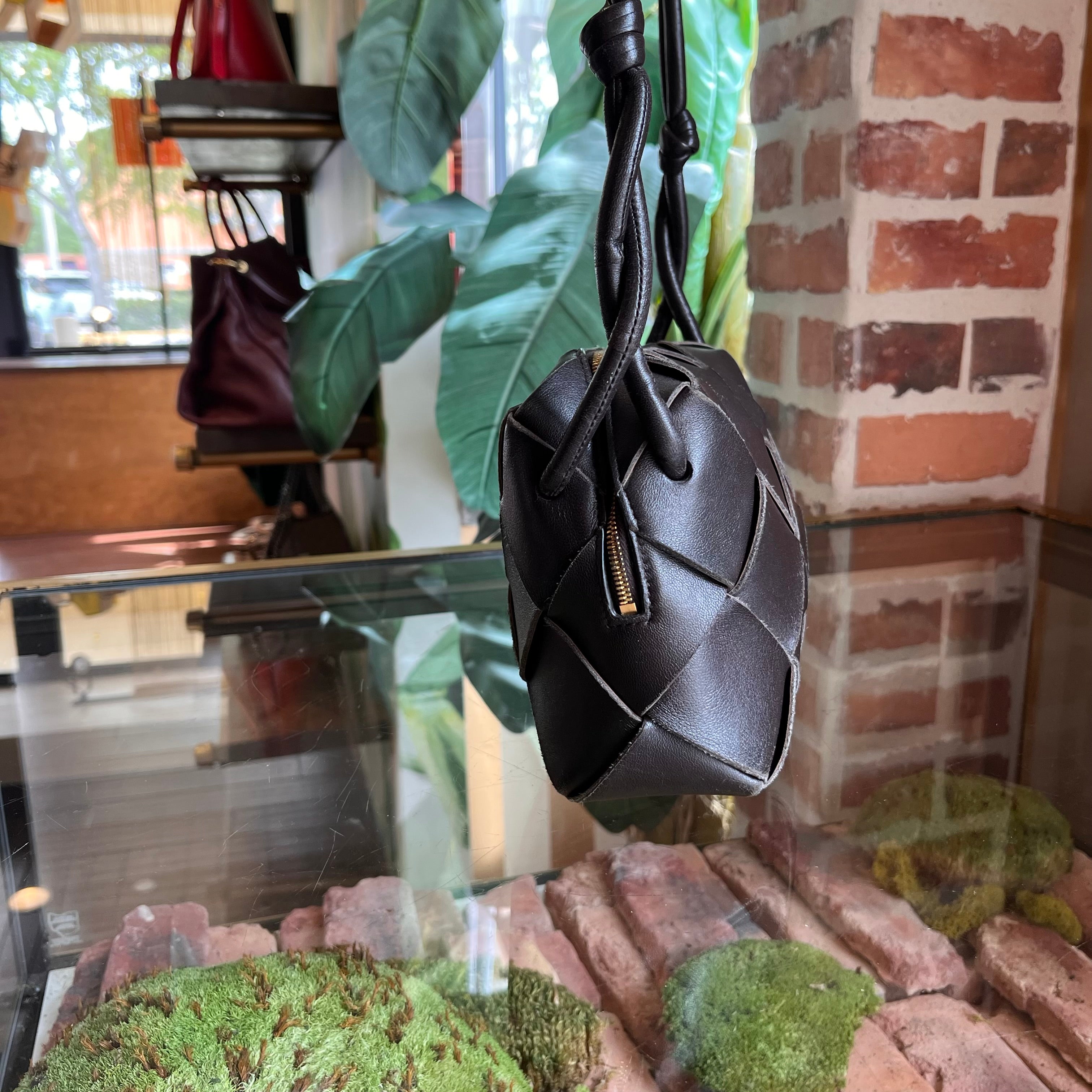 BOTTEGA VENETA Brown Intrecciato Leather Crossbody Bag