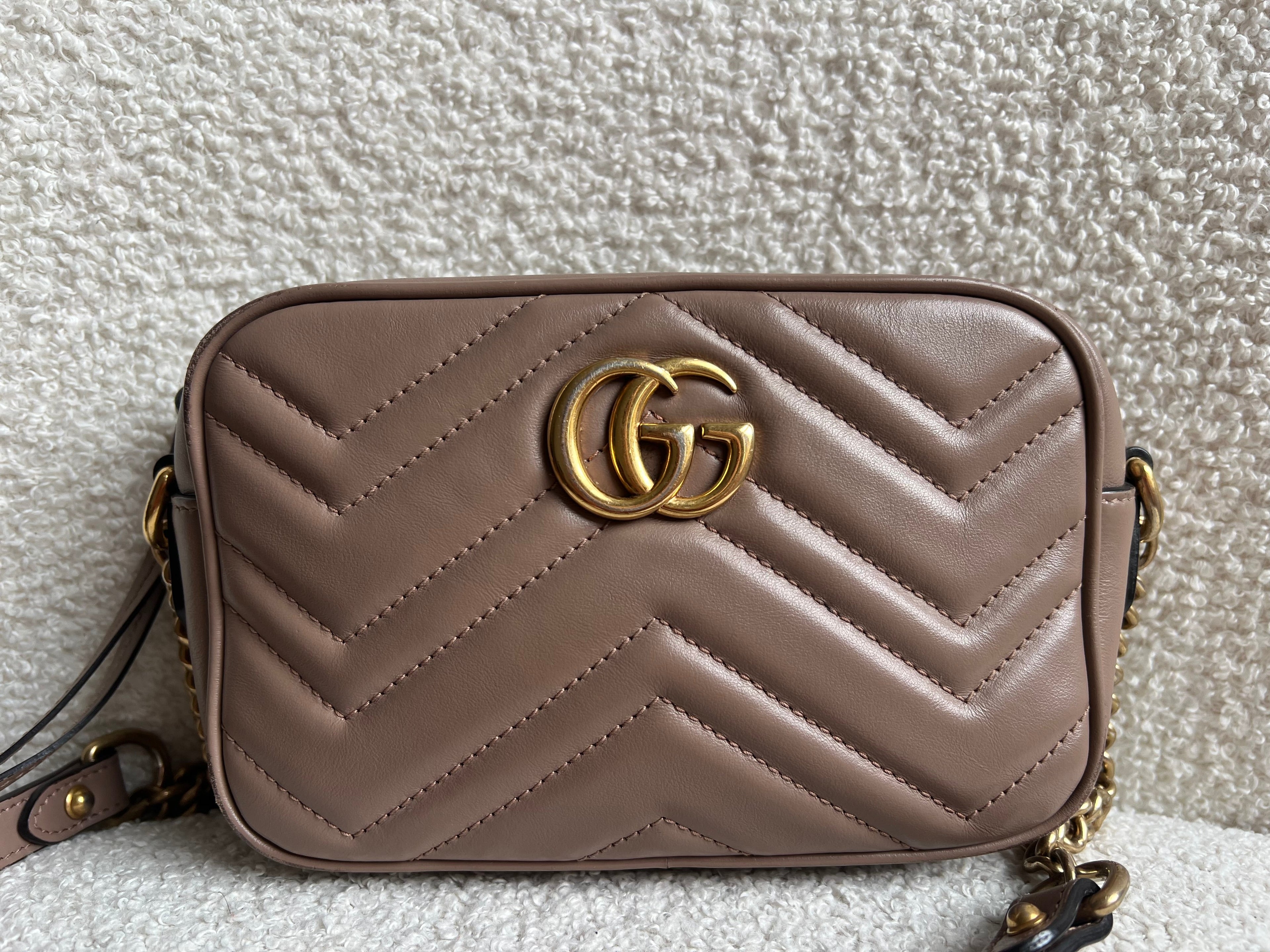 Gucci GG Dusty Pink Marmont Mini Shoulder Bag (RRP £1,360)