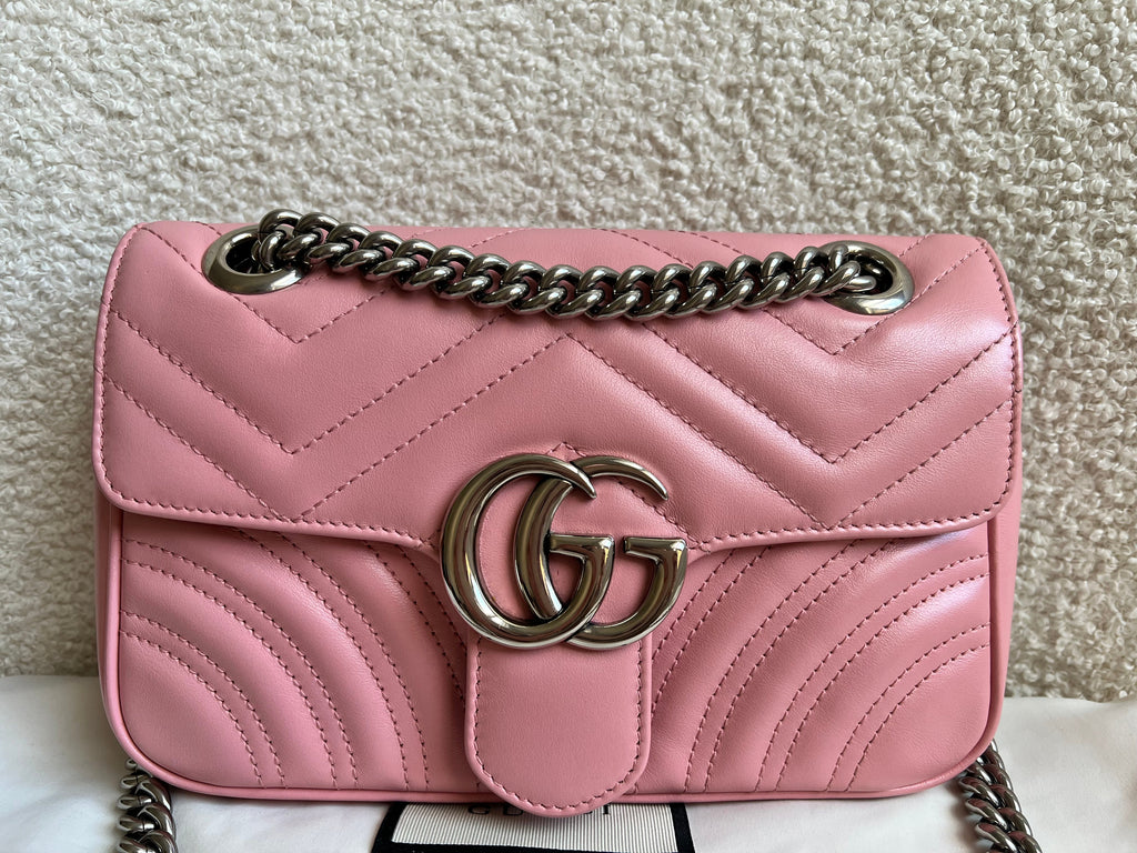 Gucci GG Pale Pink Marmont Mini Shoulder Bag (RRP £1,890)