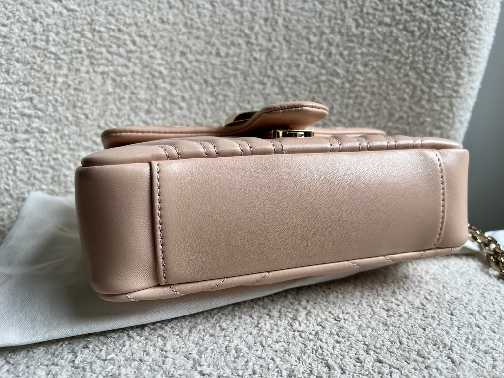 Gucci GG Pink Beige Marmont Mini Shoulder Bag (RRP £1,890)
