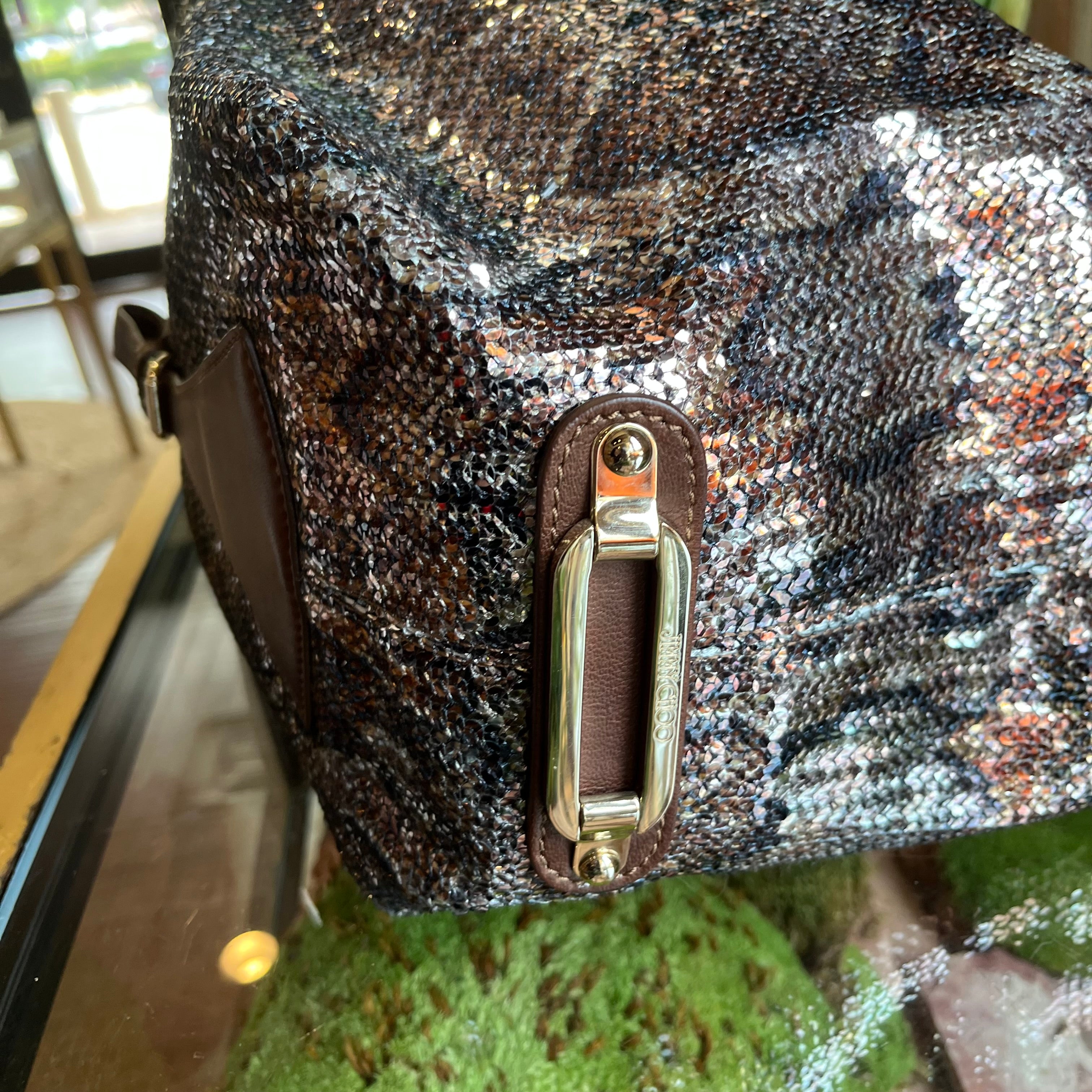 JIMMY CHOO Multicolor Sequin Python Hobo