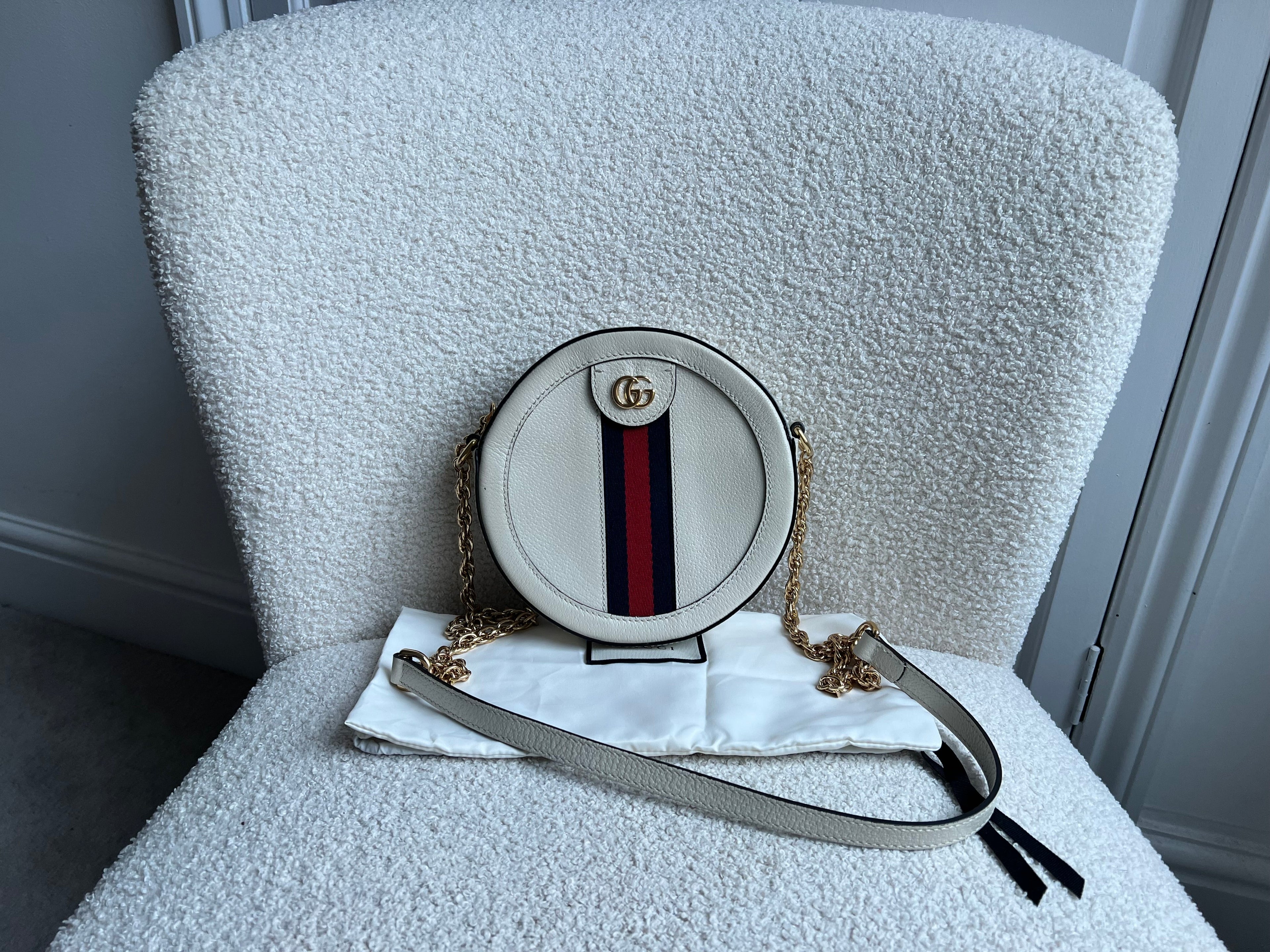 Gucci GG Round White Ophidia Small Shoulder Bag