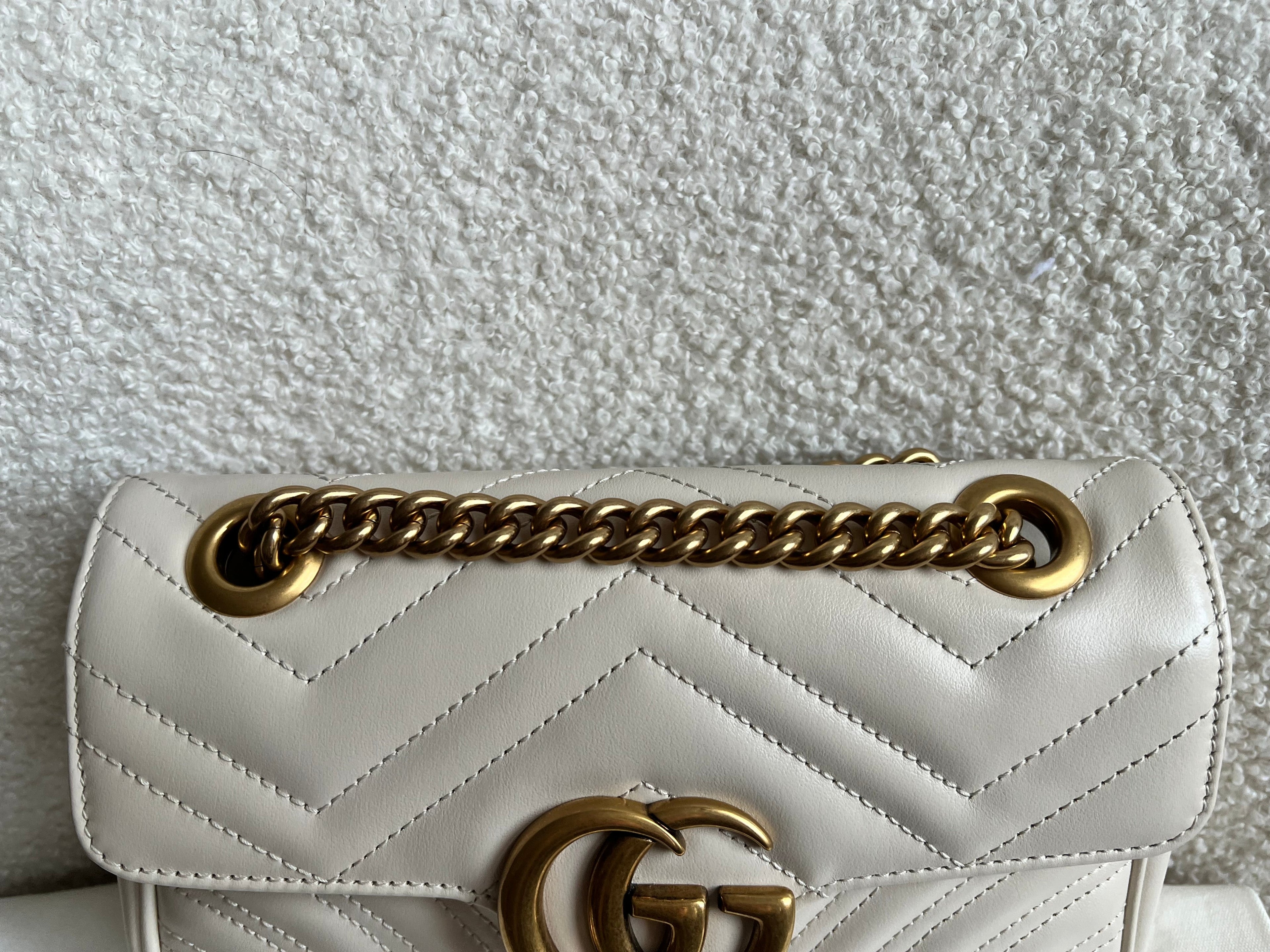 Gucci GG White Marmont Mini Shoulder Bag (RRP £1,890)