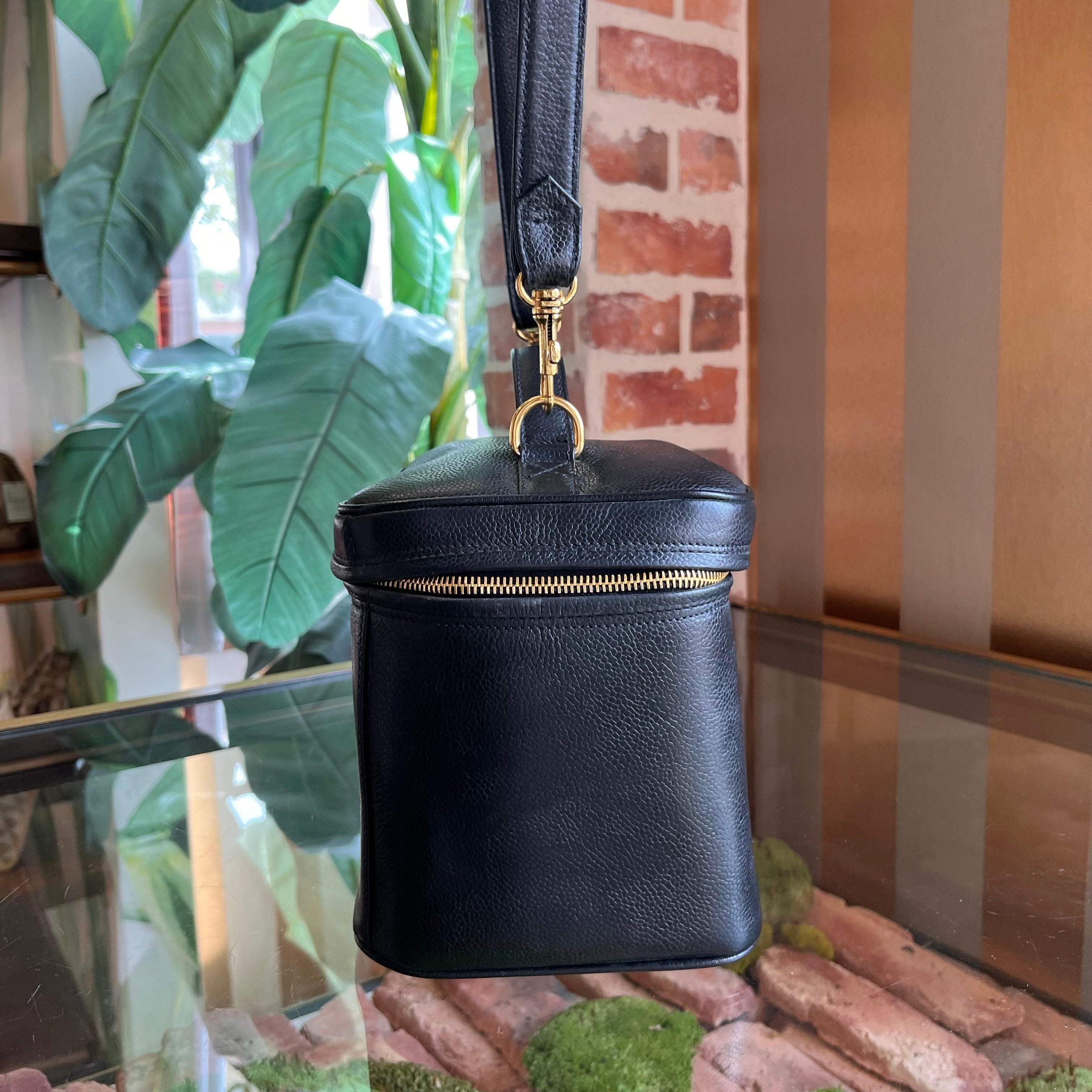 CHANEL Timeless Vanity Large Black Vintage Caviar Leather Top Handle Bag