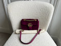 Gucci GG Mini Fuchsia Velvet Marmont Mini Shoulder Bag (RRP £1295)