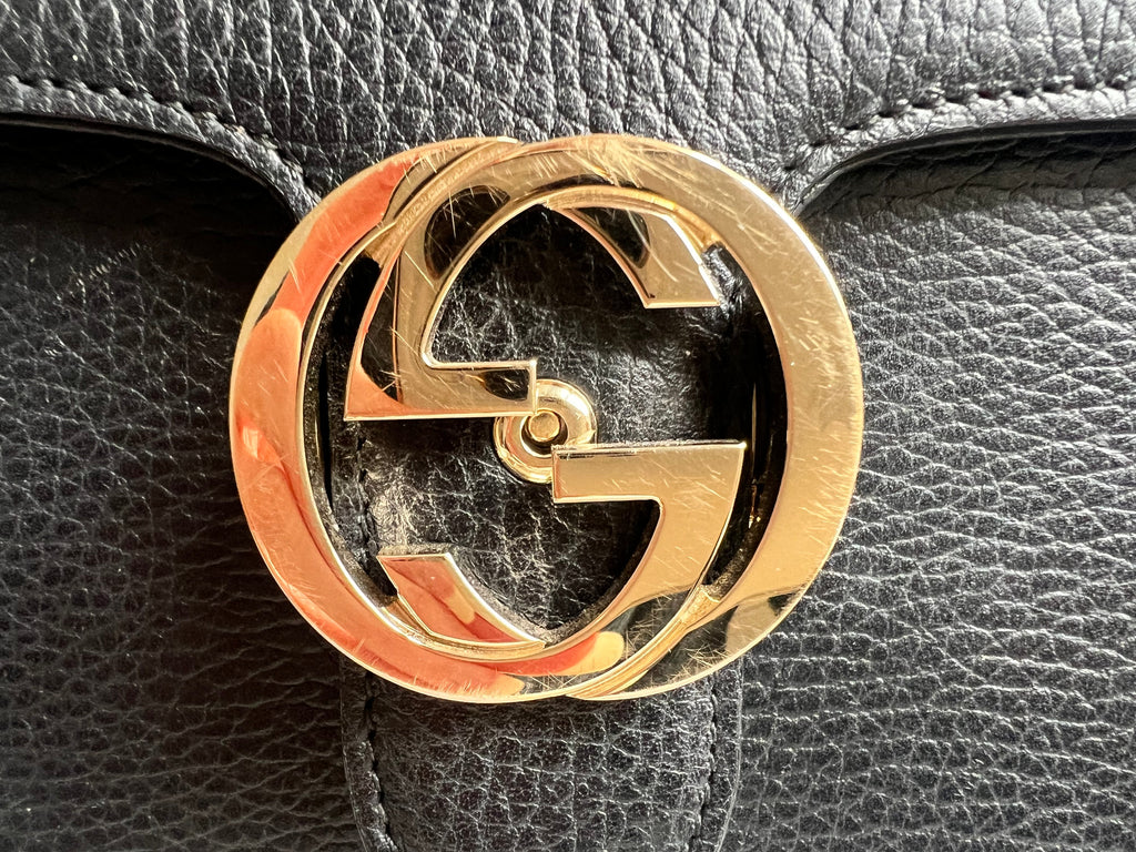 Gucci Interlocking GG Black Small Shoulder Bag