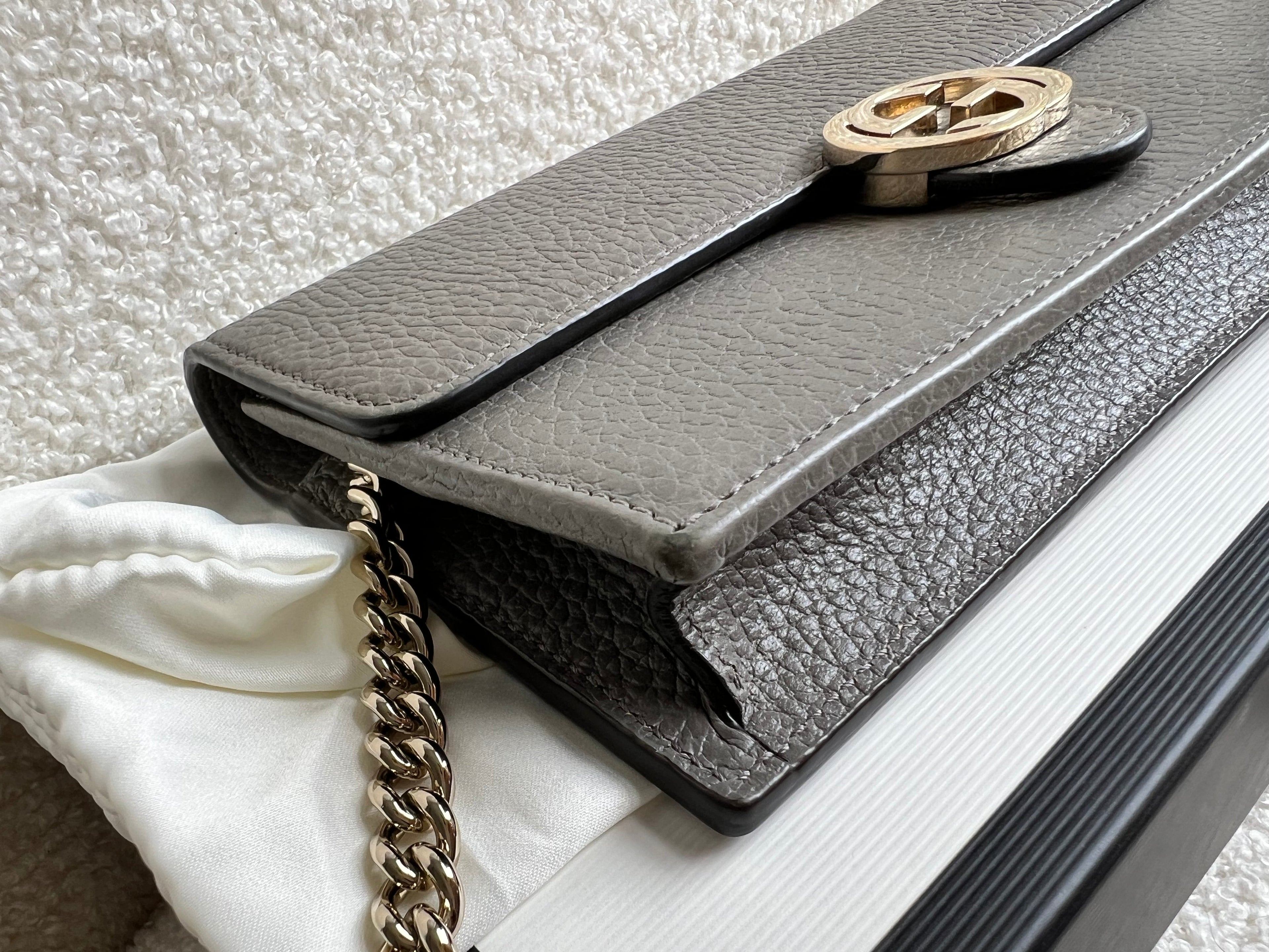 Gucci Dollar Grey Interlocking Chain Wallet