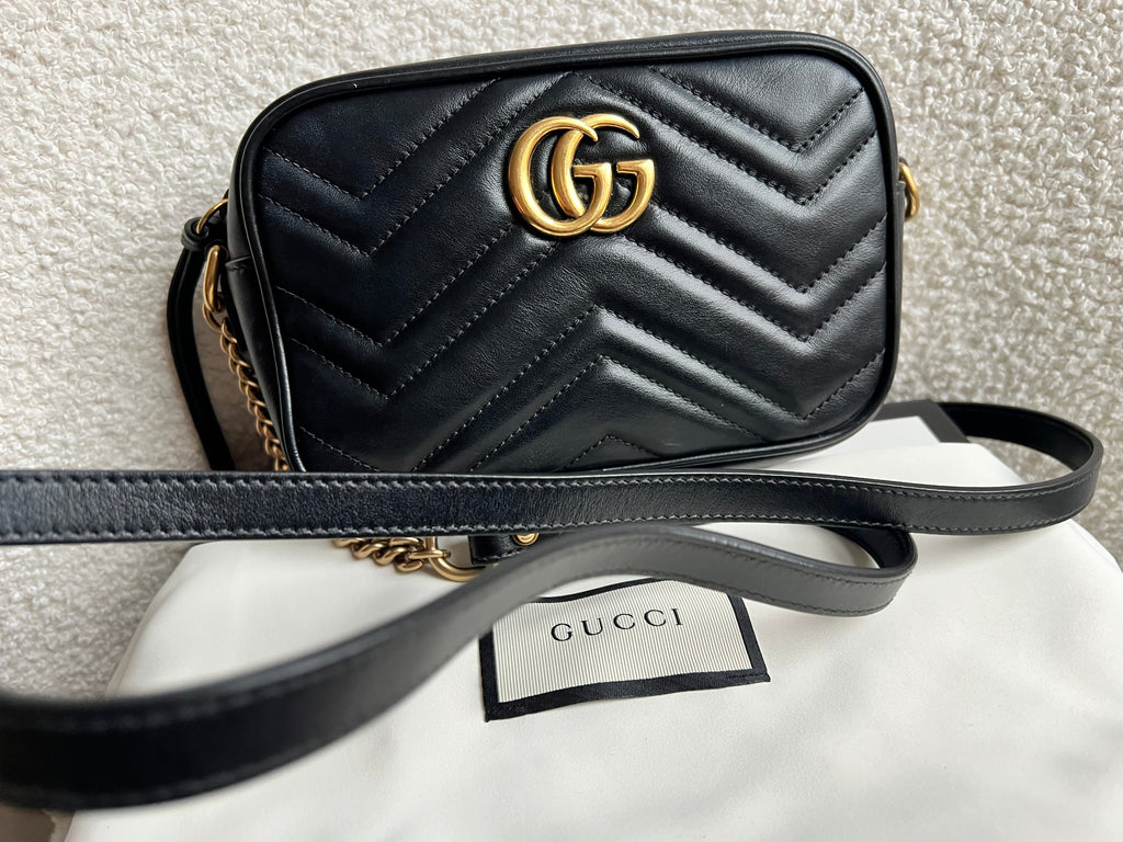 Gucci GG Black Marmont Mini Shoulder Bag (RRP £1,360)