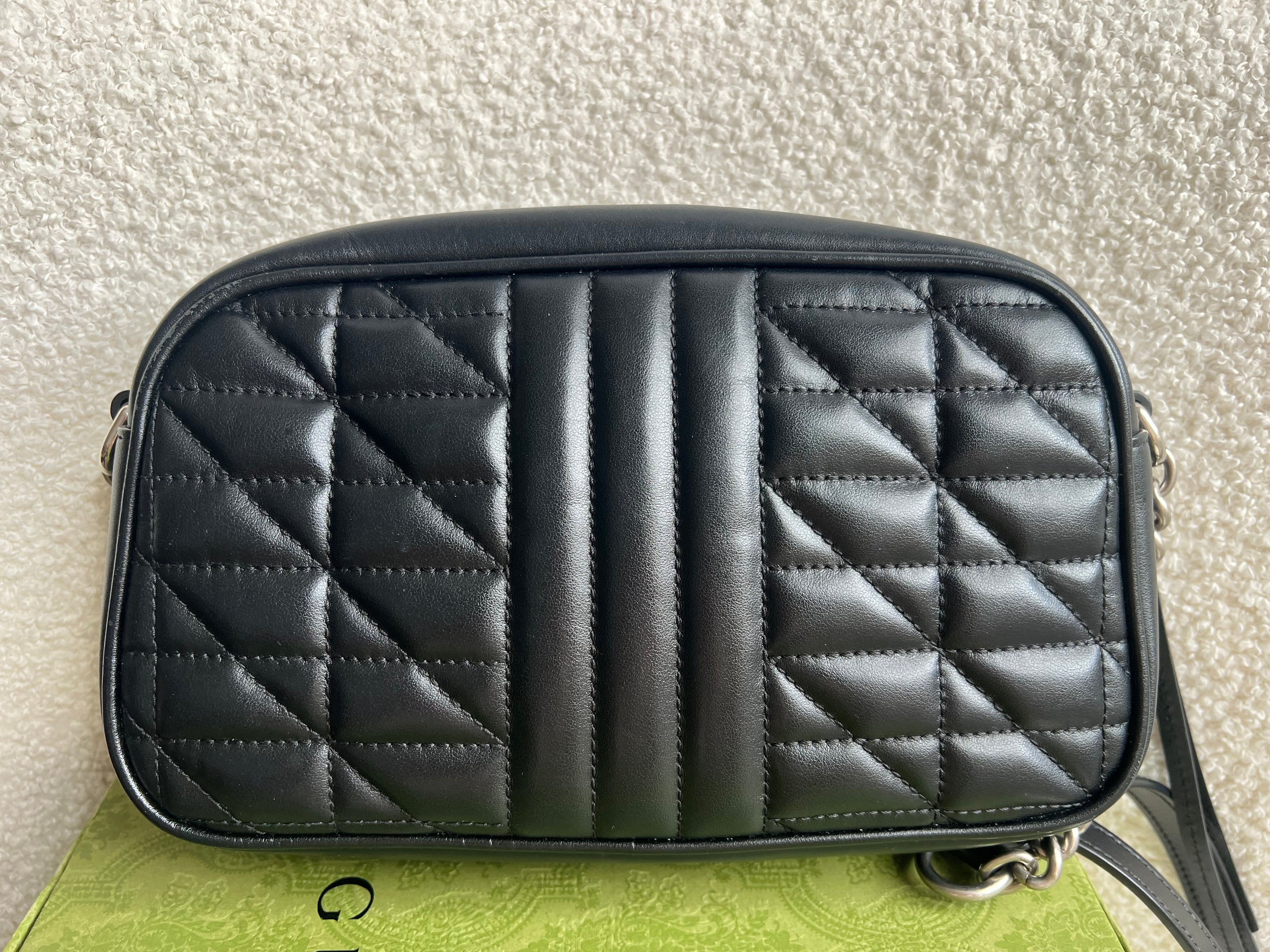 Gucci Aria GG Black Marmont Small Shoulder Bag (RRP £1440)