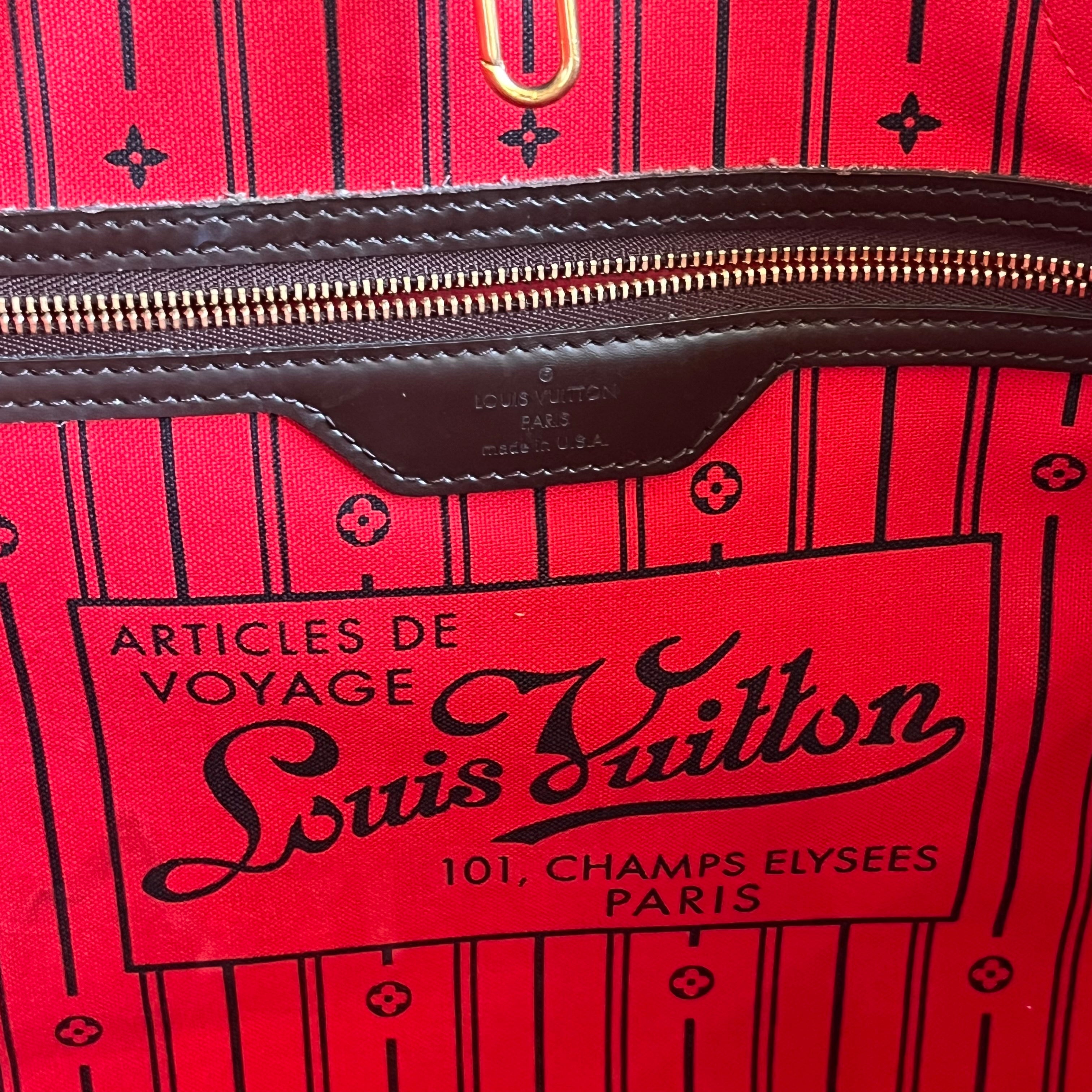 LOUIS VUITTON Neverfull GM Damier Ebene Canvas Tote Bag