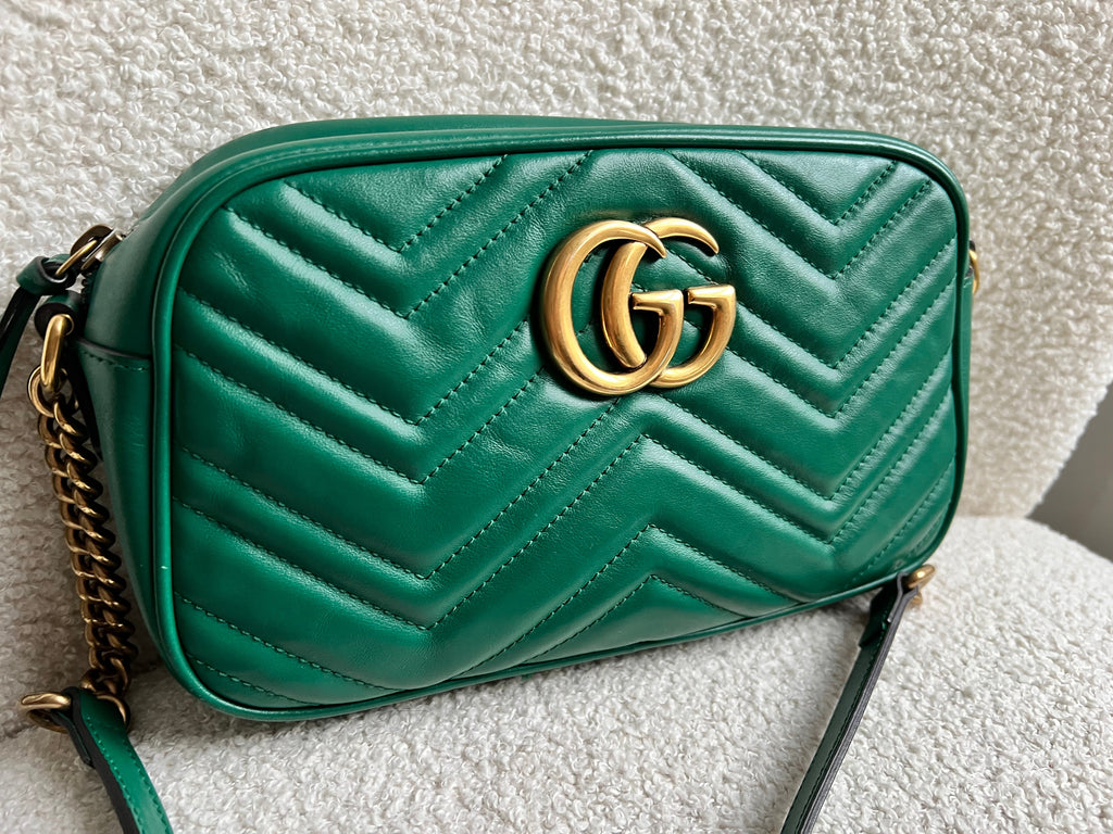 Gucci GG Green Marmont Small Shoulder Bag (RRP £1440)