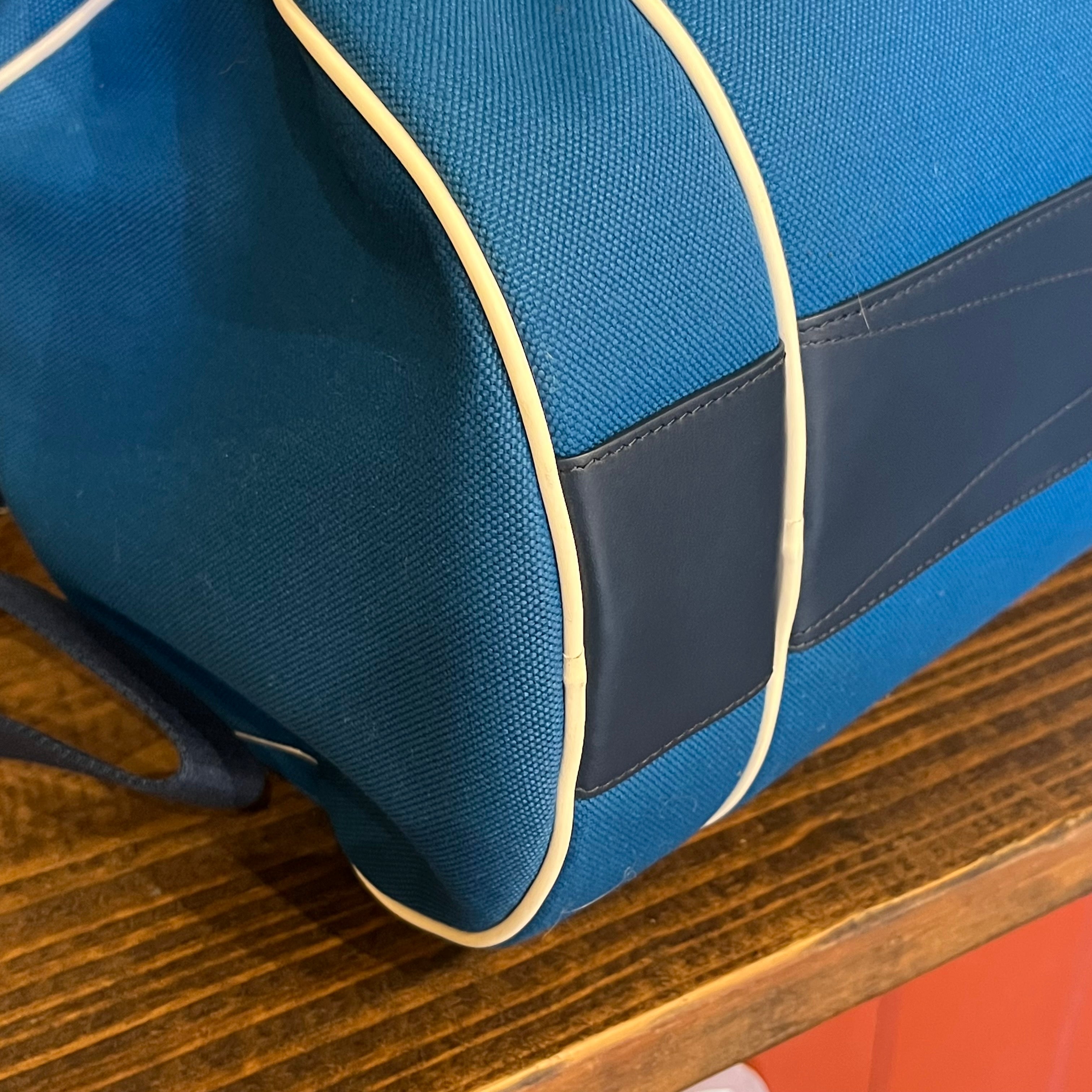 BURBERRY Kennedy Blue Canvas Duffle Bag