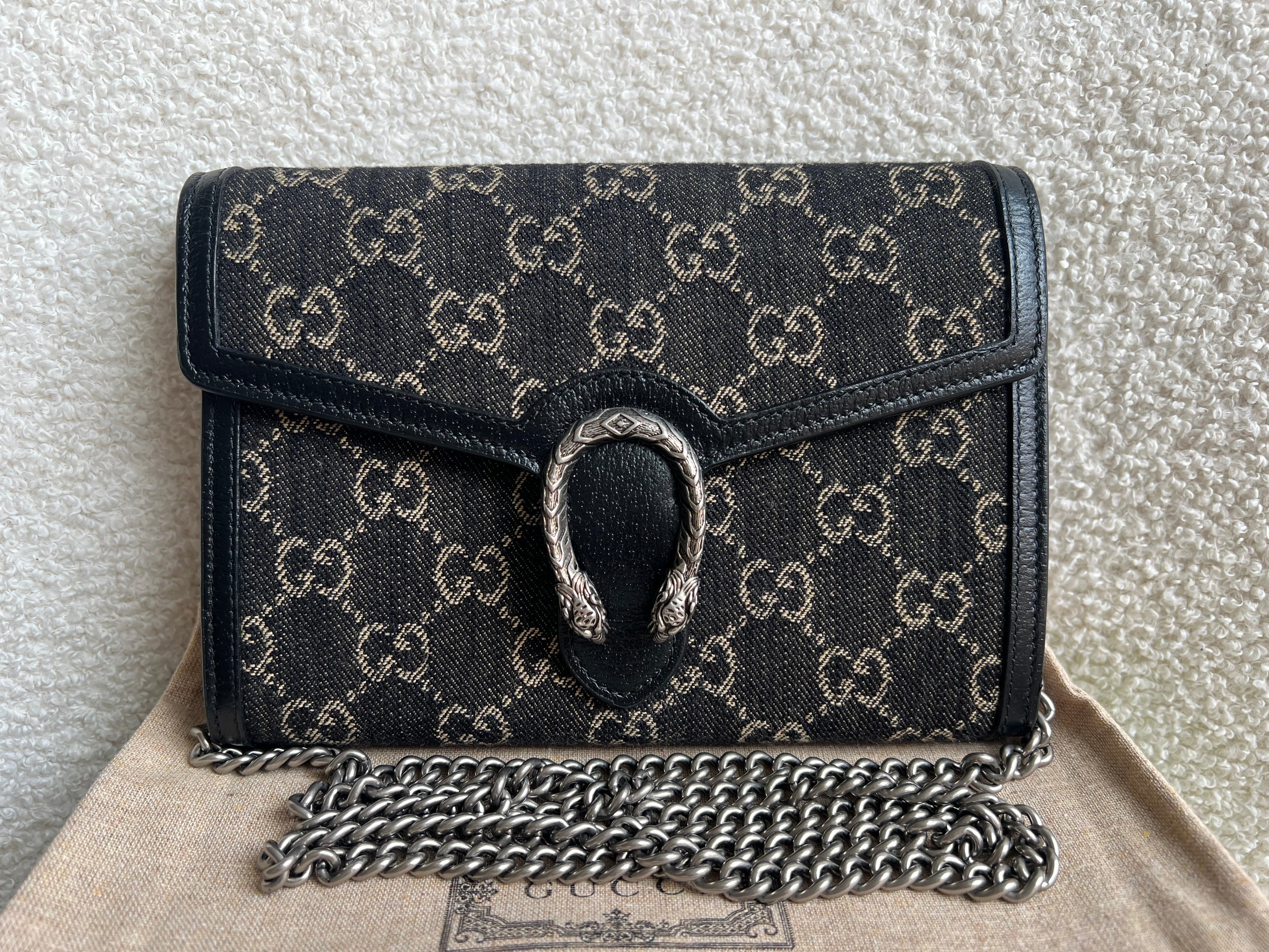 Gucci Dionysus Denim GG Mini Chain Bag