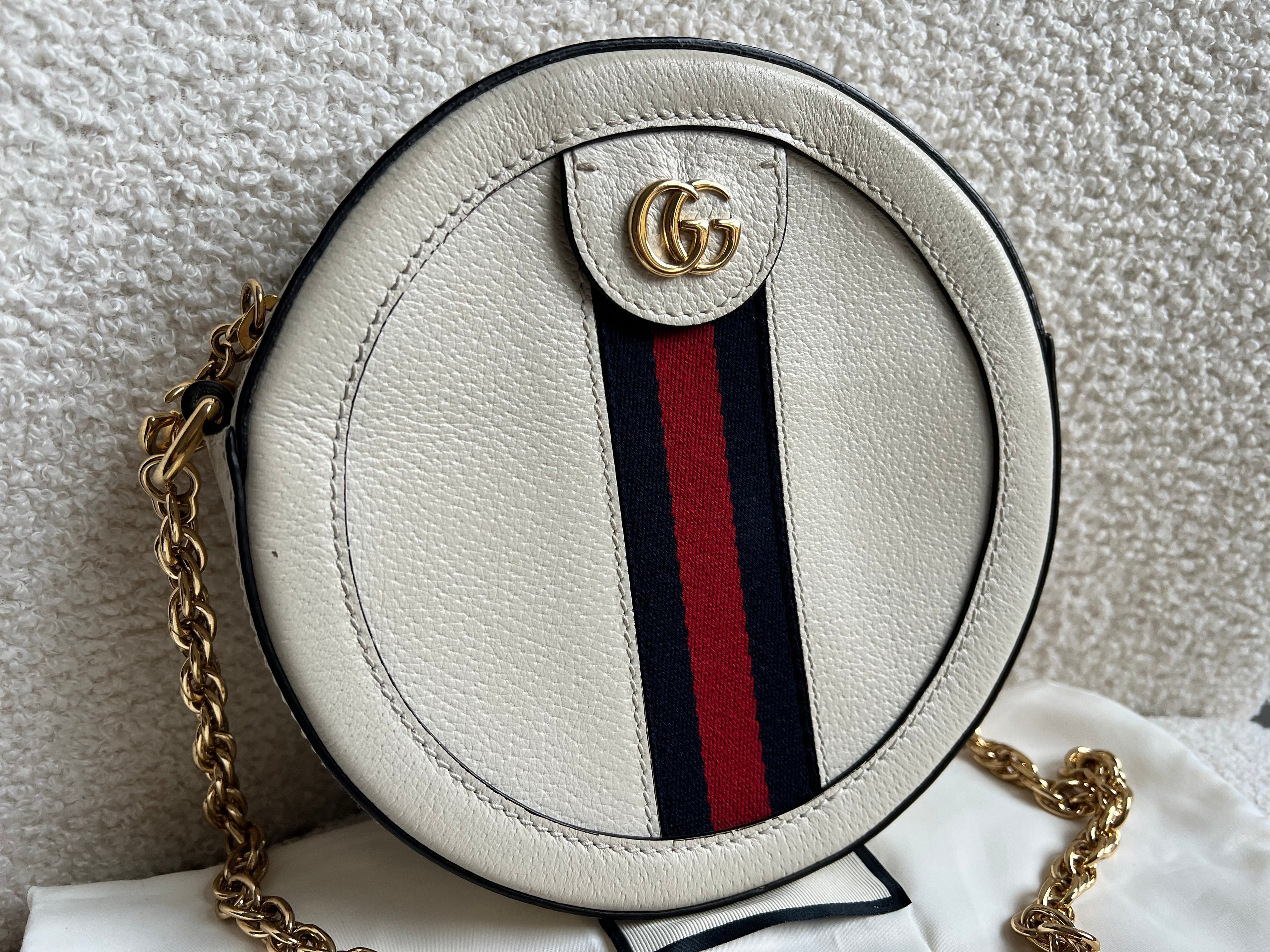 Gucci GG Round White Ophidia Small Shoulder Bag