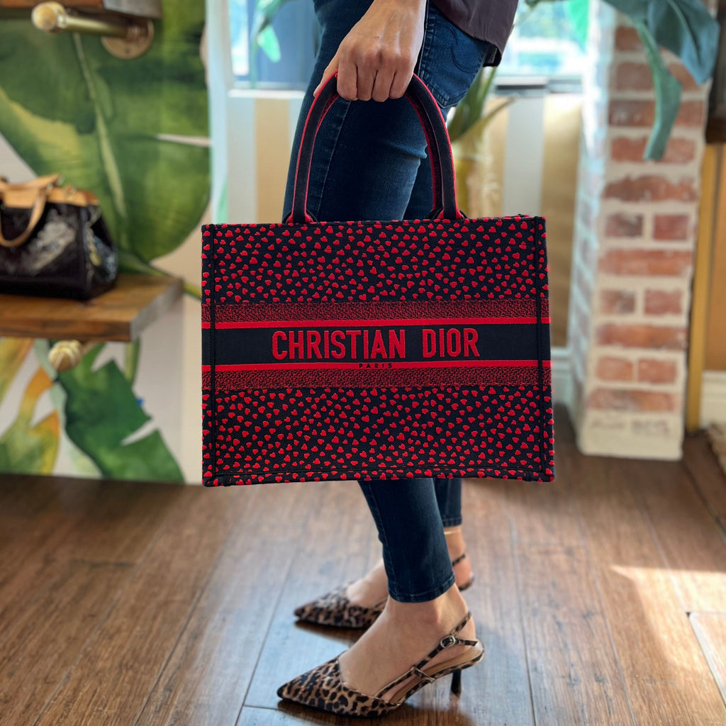 CHRISITAN DIOR Book Medium Heart Canvas Tote