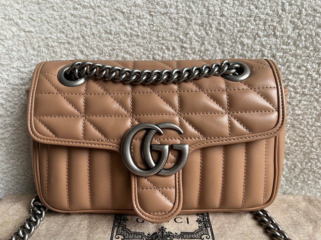Gucci GG Beige Aria Marmont Mini Shoulder Bag (RRP £1800)