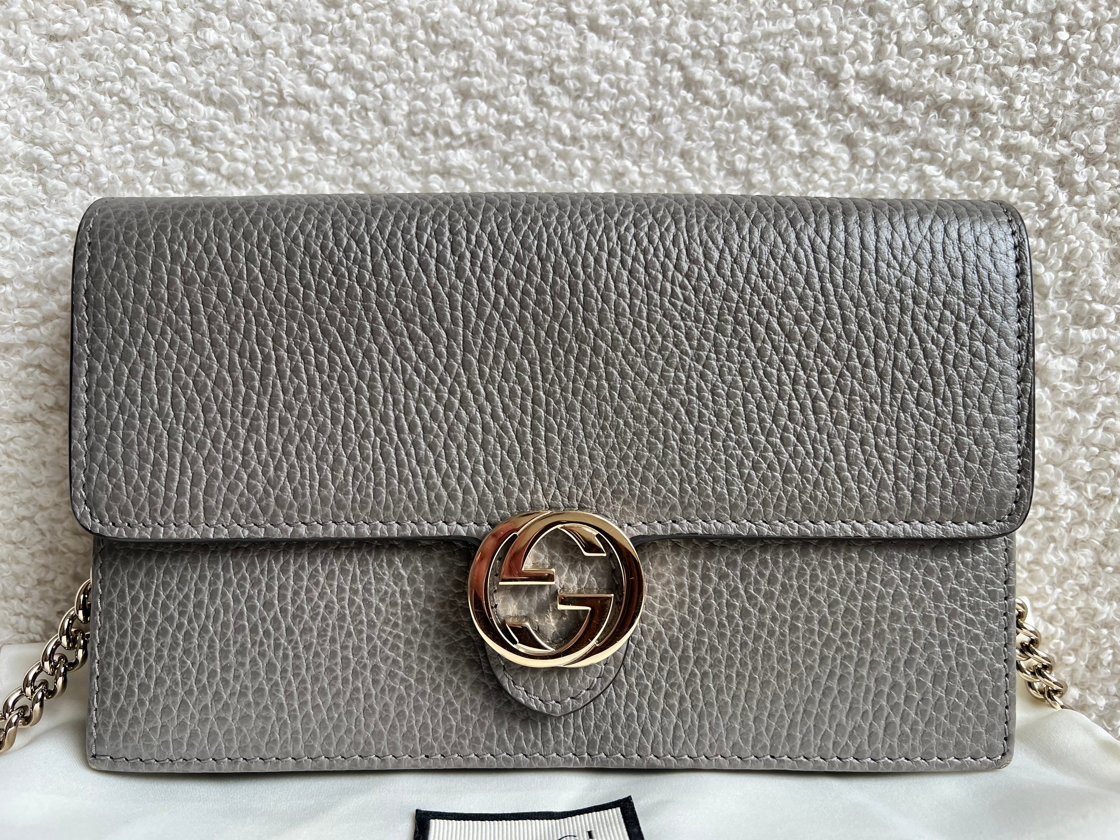 Gucci Dollar Grey Interlocking Chain Wallet