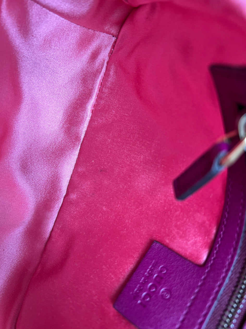 Gucci GG Fuchsia Velvet Marmont Small Shoulder Bag (RRP £1490)