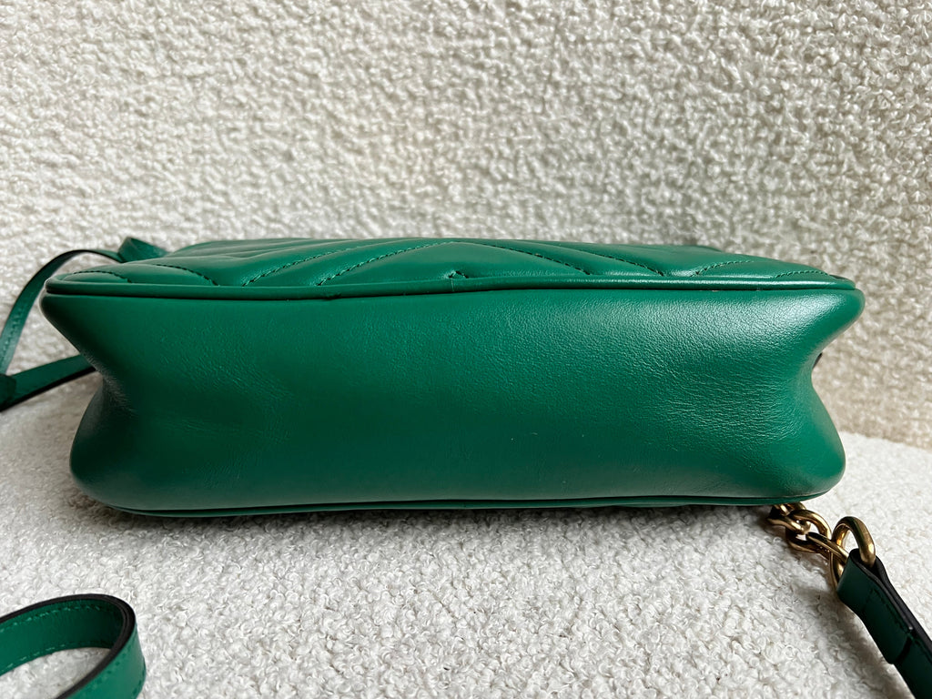 Gucci GG Green Marmont Small Shoulder Bag (RRP £1440)