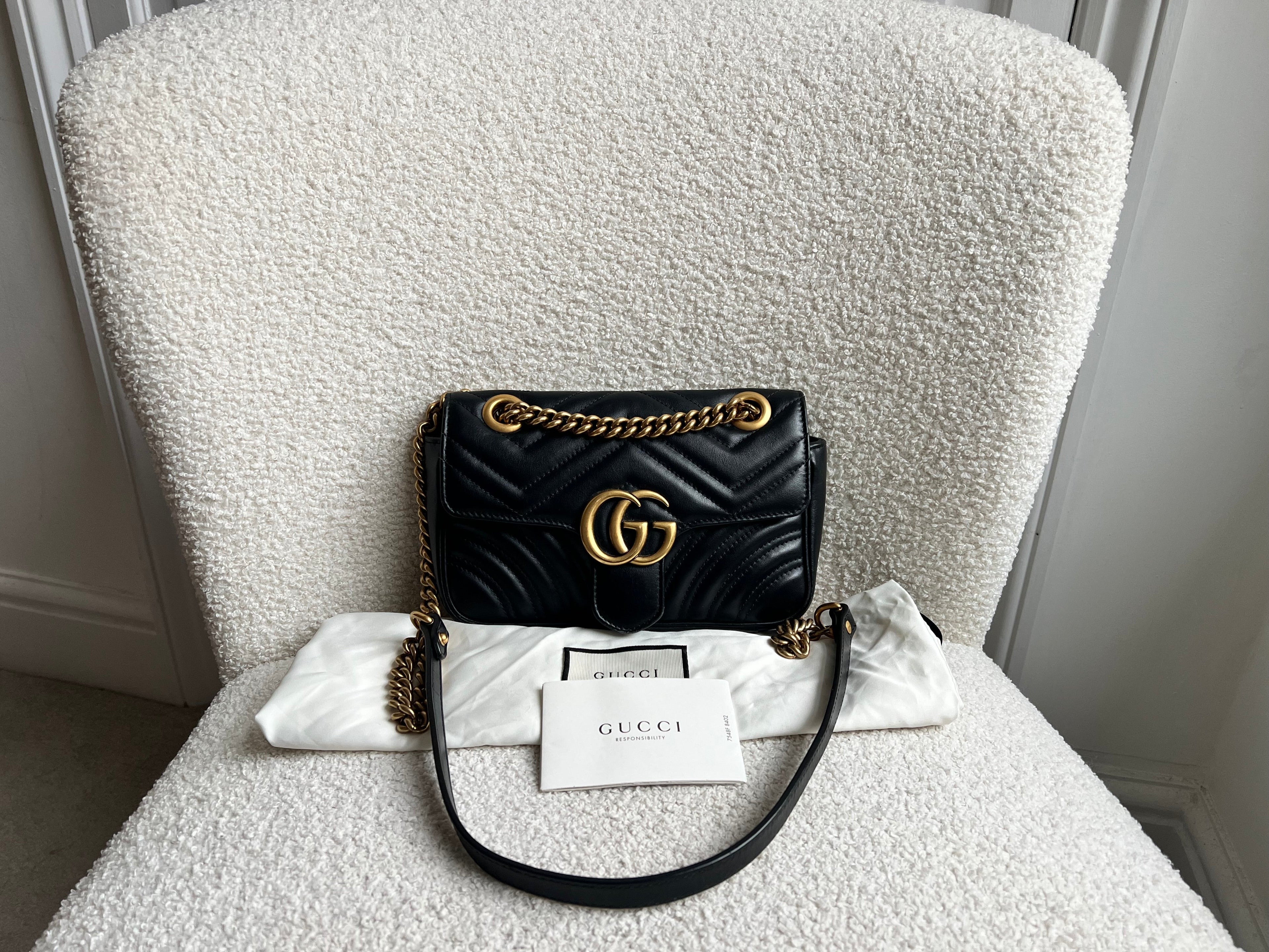 Gucci GG Black Marmont Mini Shoulder Bag (RRP £1,890)