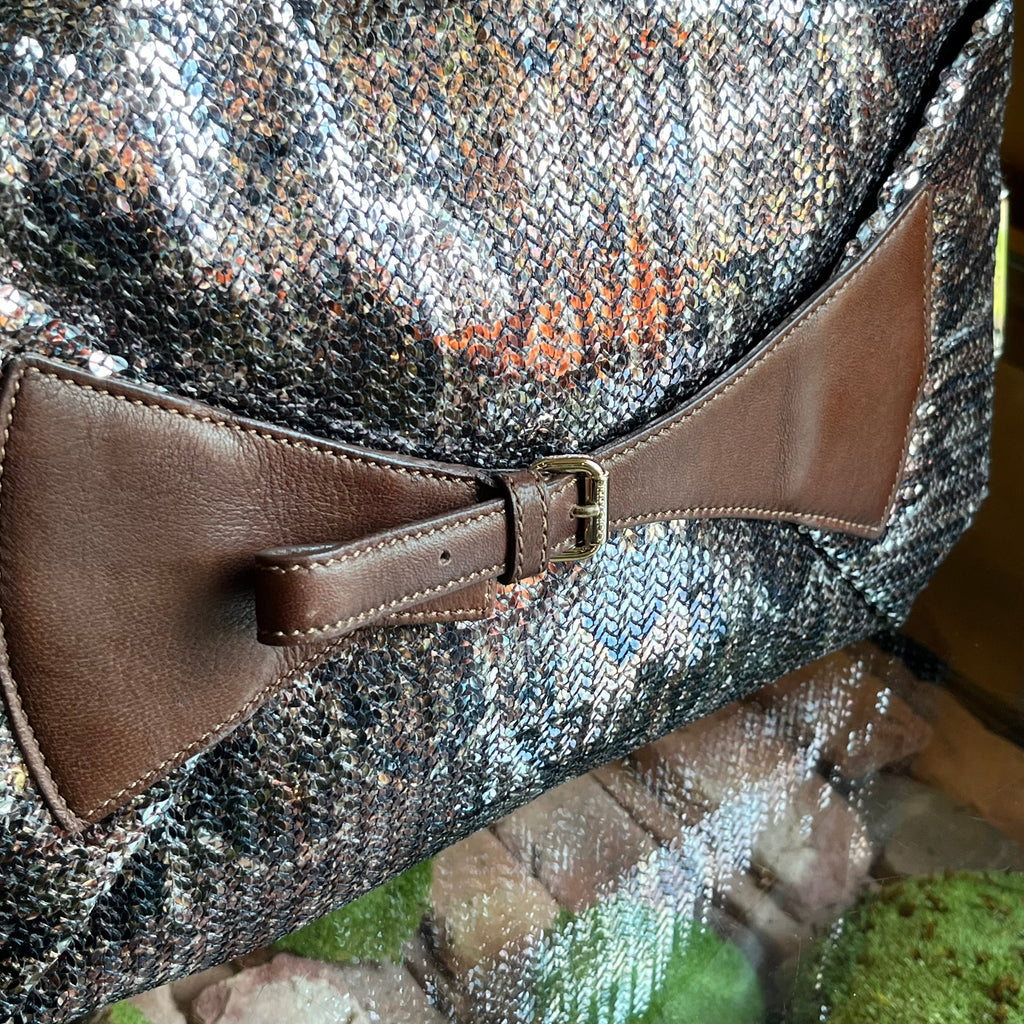 JIMMY CHOO Multicolor Sequin Python Hobo