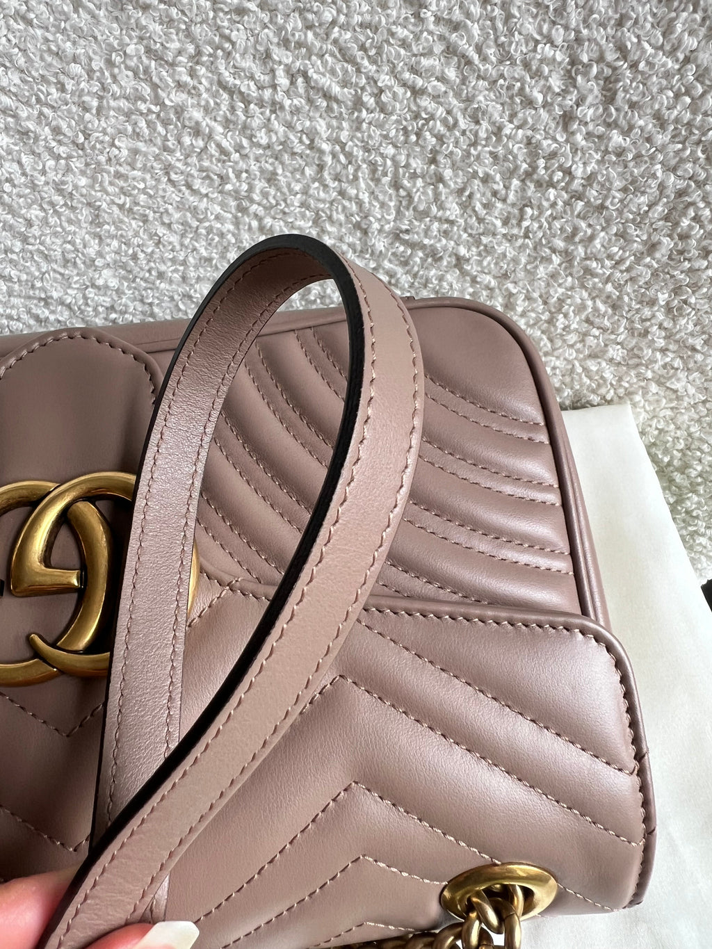 Gucci GG Dusty Pink Marmont Small Shoulder Bag (RRP £2070)
