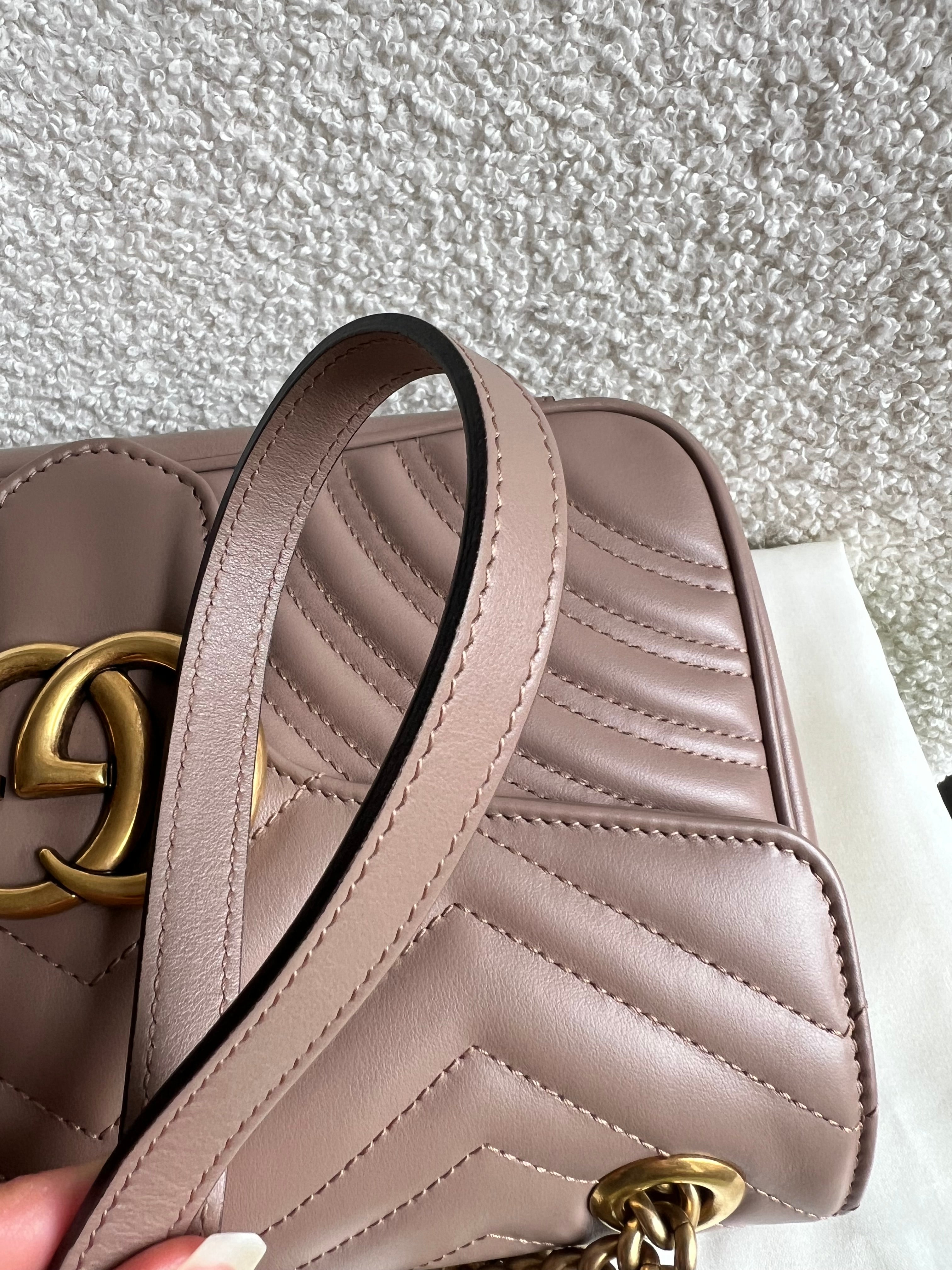 Gucci GG Dusty Pink Marmont Small Shoulder Bag (RRP £2070)