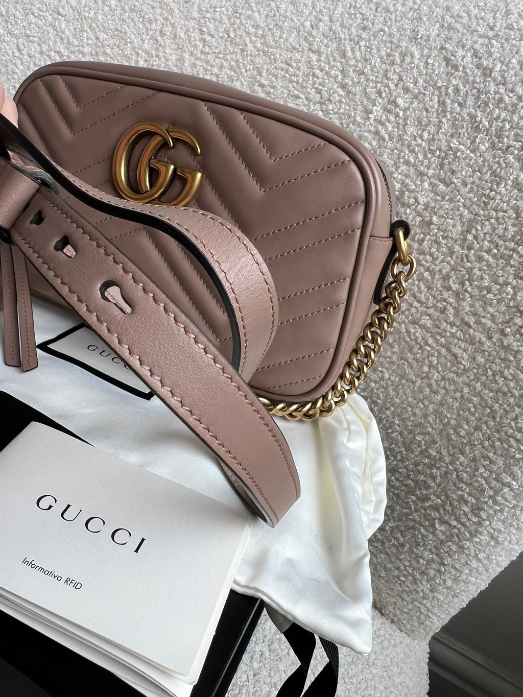 Gucci GG Marmont Dusty Pink Small Shoulder Bag (RRP £1440)