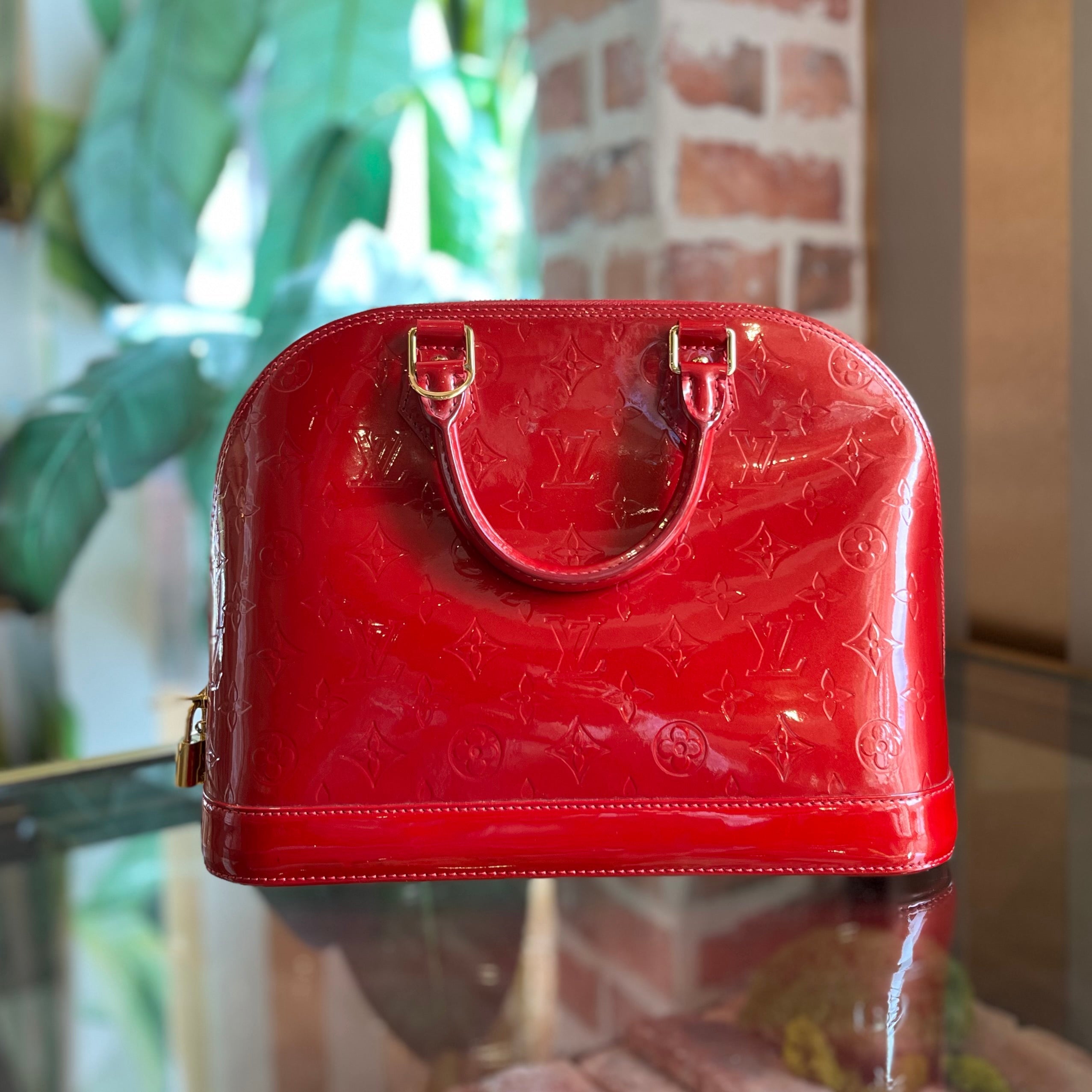 LOUIS VUITTON Alma PM Indian Rose Monogram Vernis Leather Handbag