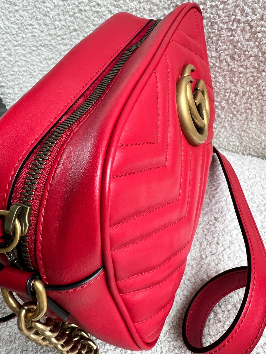 Gucci GG Red Marmont Small Shoulder Bag (RRP £1,440)