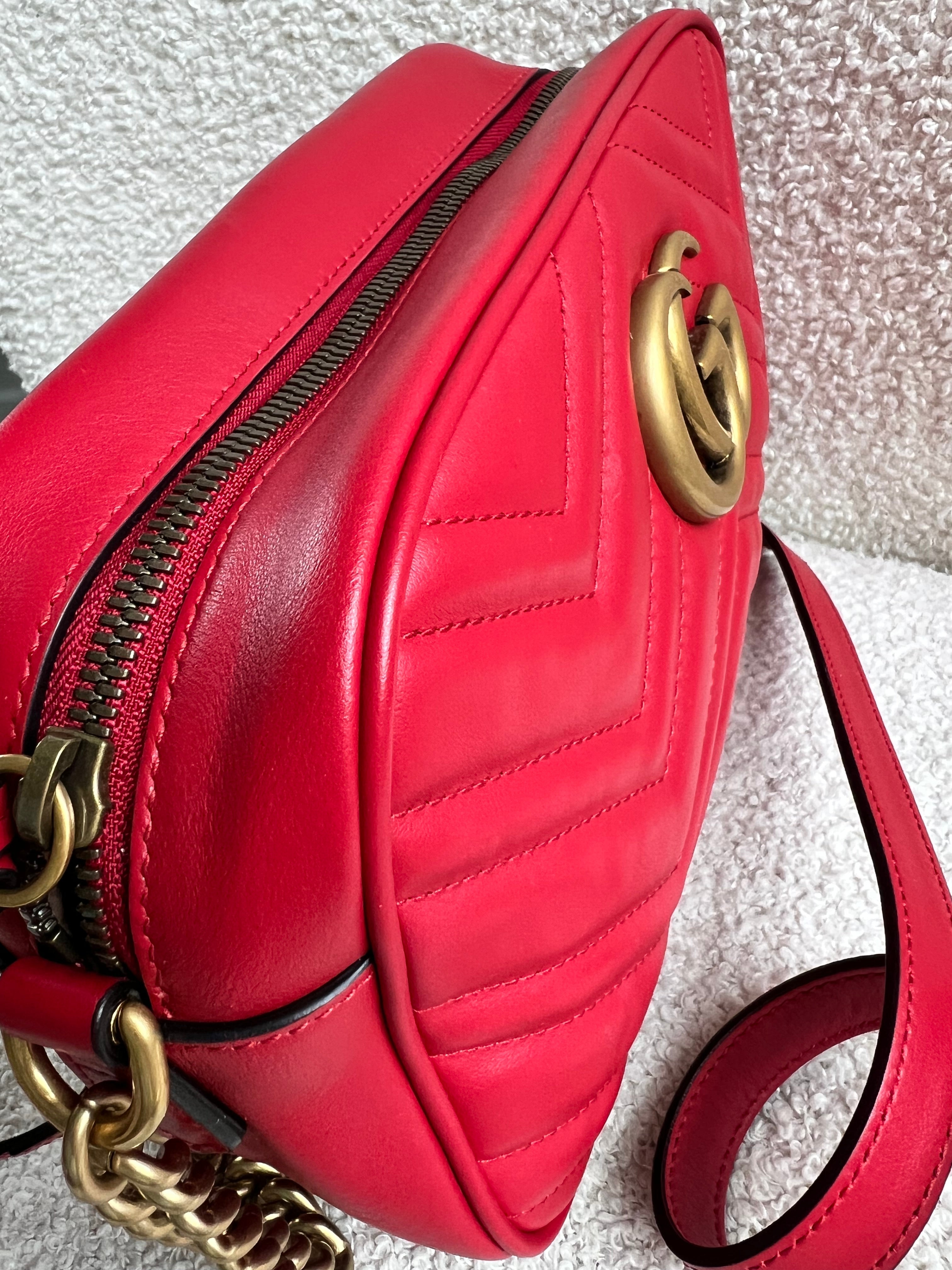 Gucci GG Red Marmont Small Shoulder Bag (RRP £1,440)