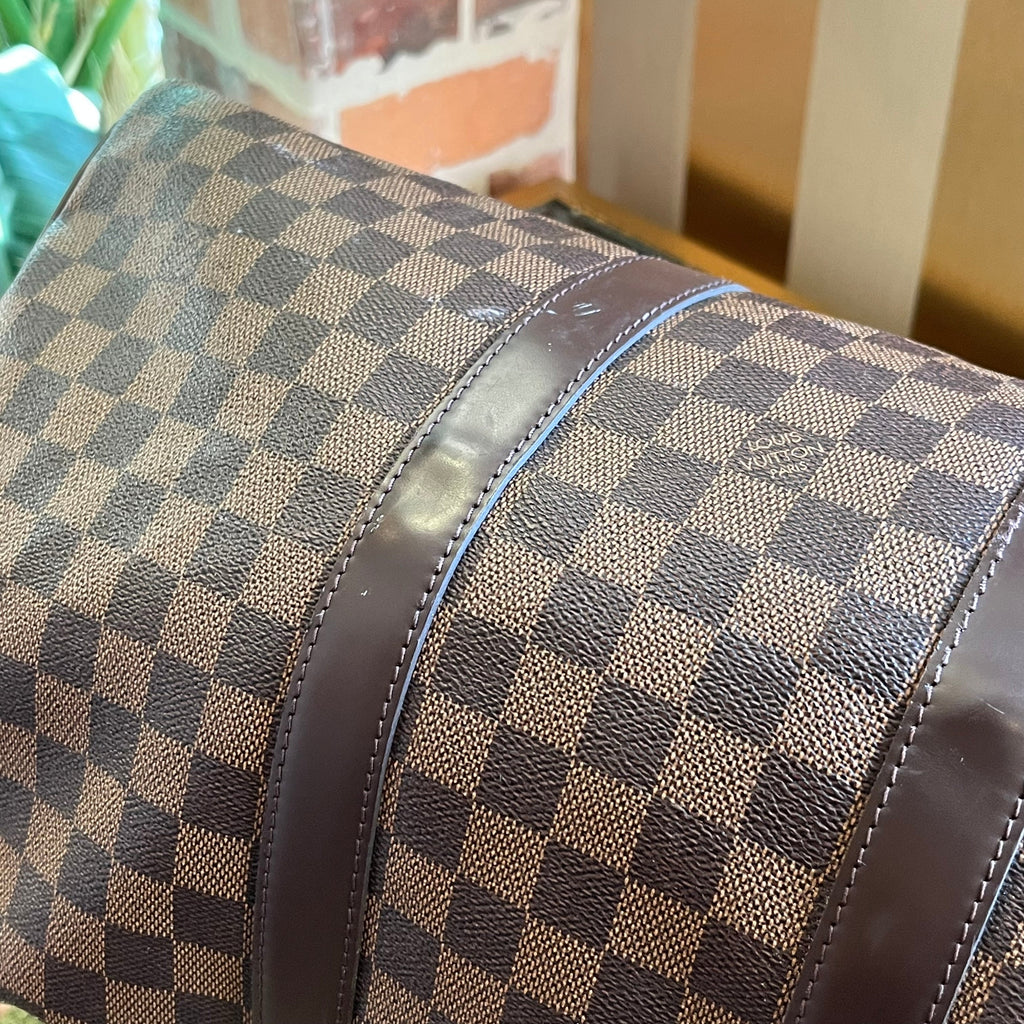 LOUIS VUITTON Keepall Bandoulière 45 Damier Ebene Canvas Weekend Bag