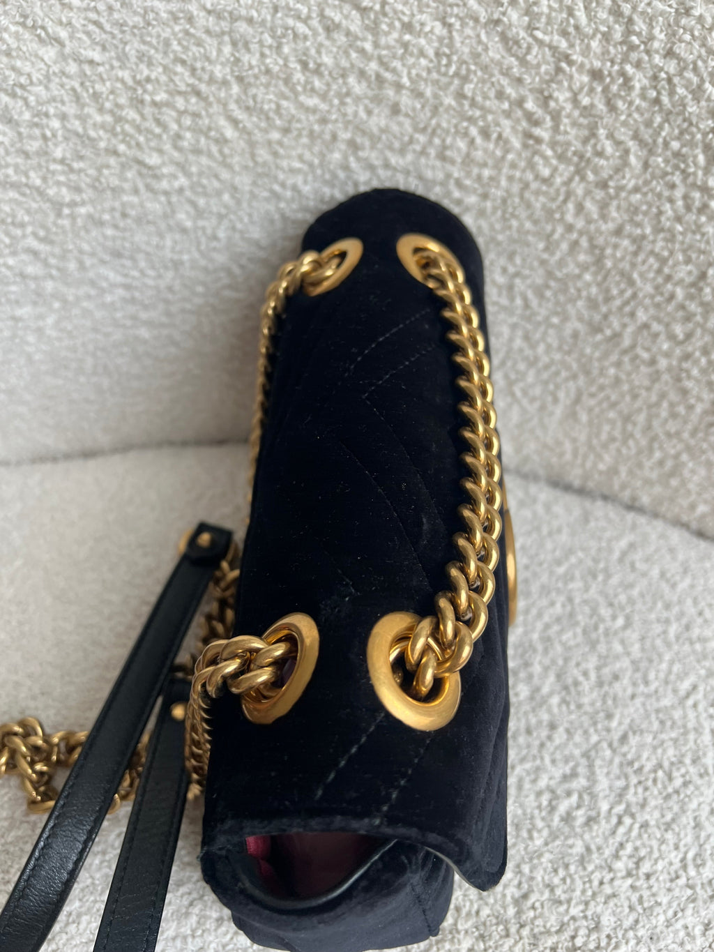 Gucci GG Black Velvet Marmont Mini Shoulder Bag (RRP £1395)