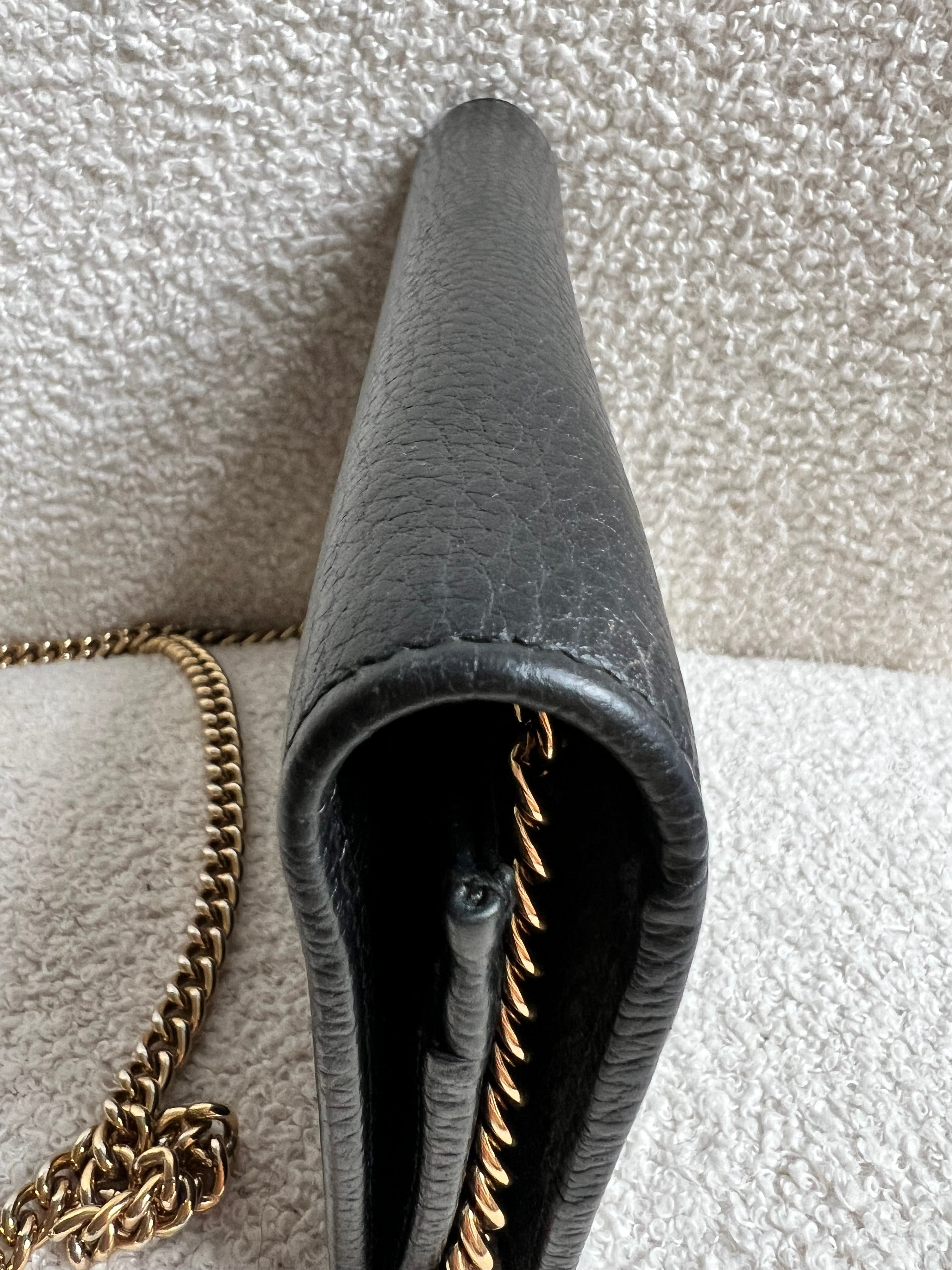 Gucci Black GG Marmont Chain Wallet (RRP £790)