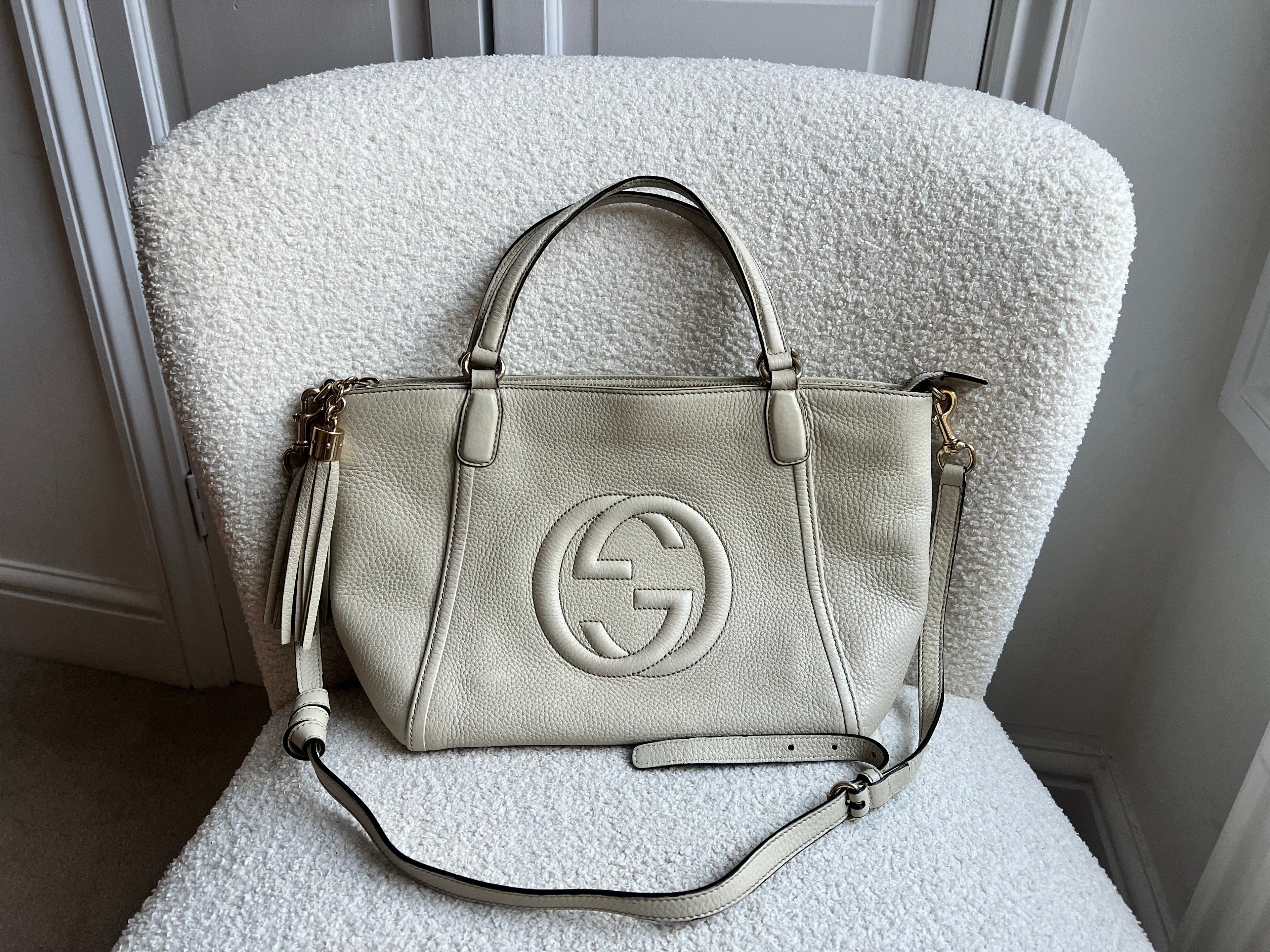 Gucci Soho Tote in Eggshell