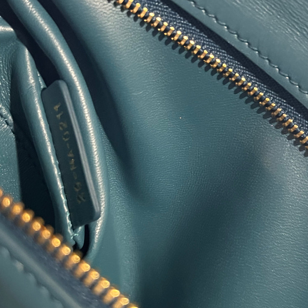 CHRISTIAN DIOR DiorDouble Medium Blue Smooth Calfskin Clutch