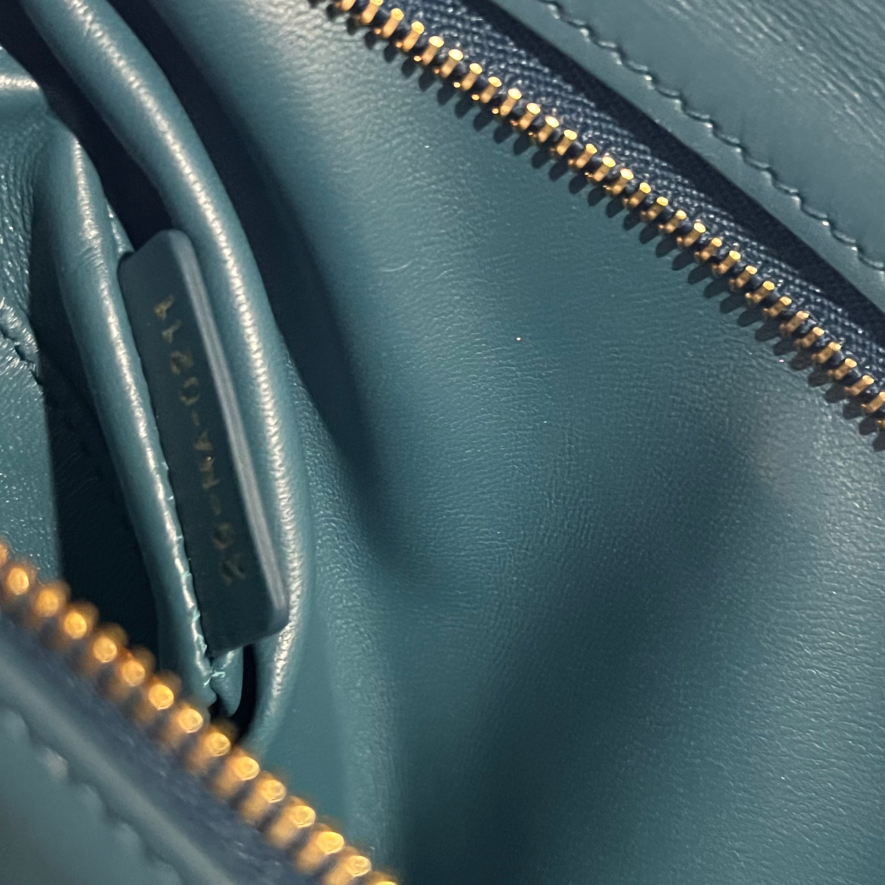 CHRISTIAN DIOR DiorDouble Medium Blue Smooth Calfskin Clutch