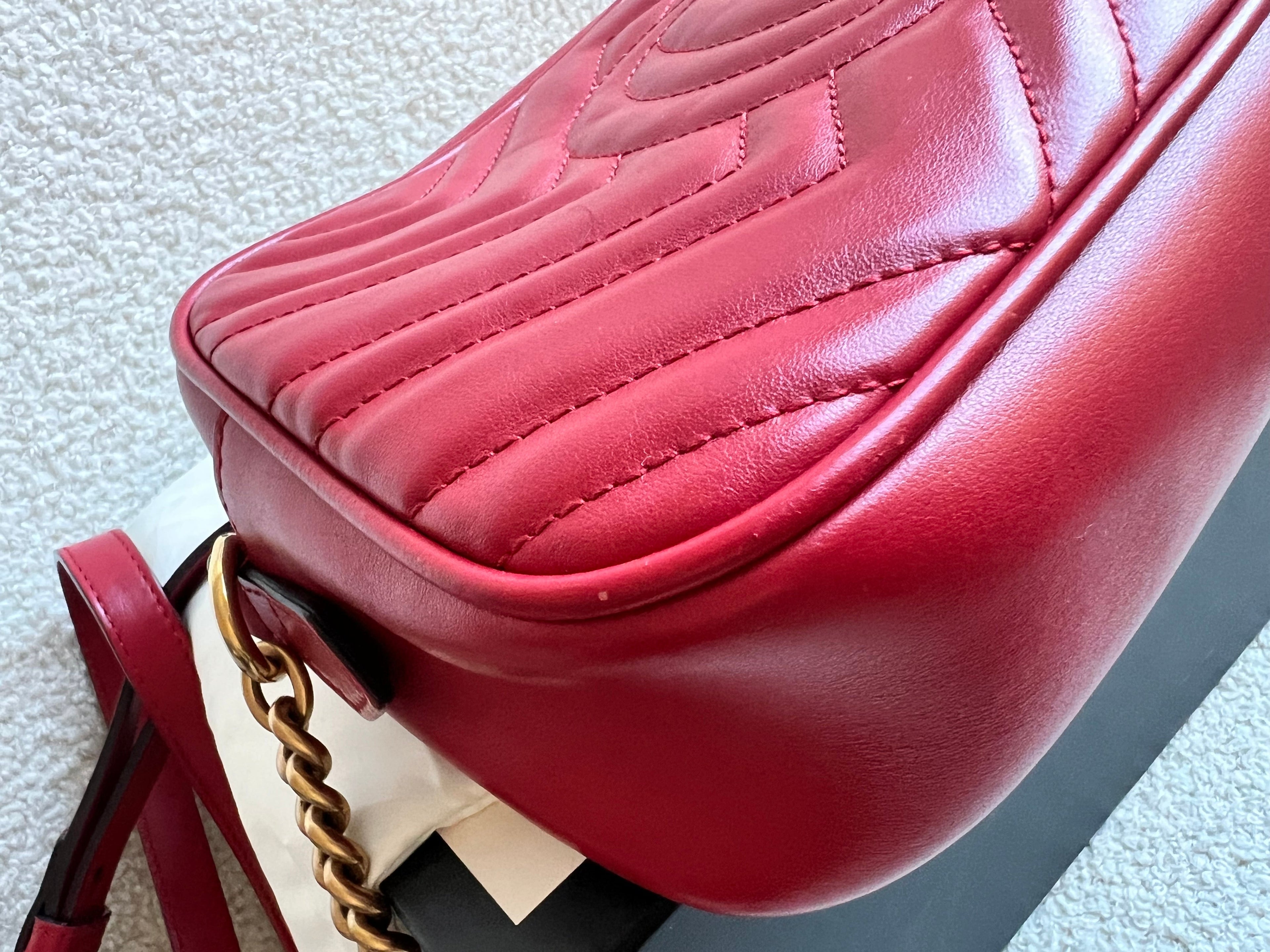 Gucci GG Red Marmont Small Shoulder Bag (RRP £1,440)