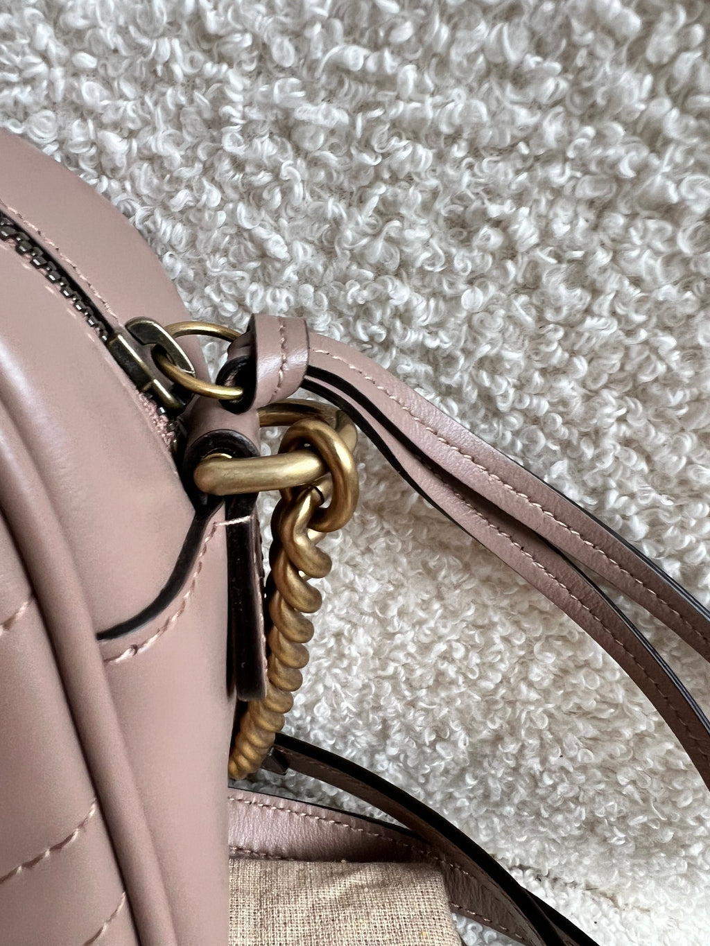 Gucci GG Marmont Porcelain Rose Small Shoulder Bag (RRP £1440)