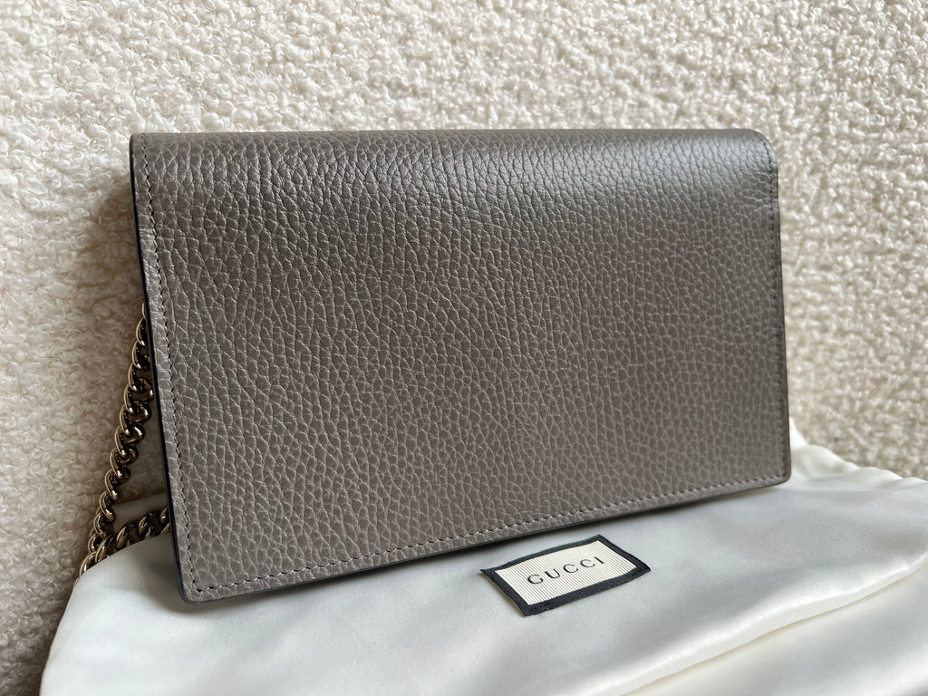 Gucci Dollar Grey Interlocking Chain Wallet