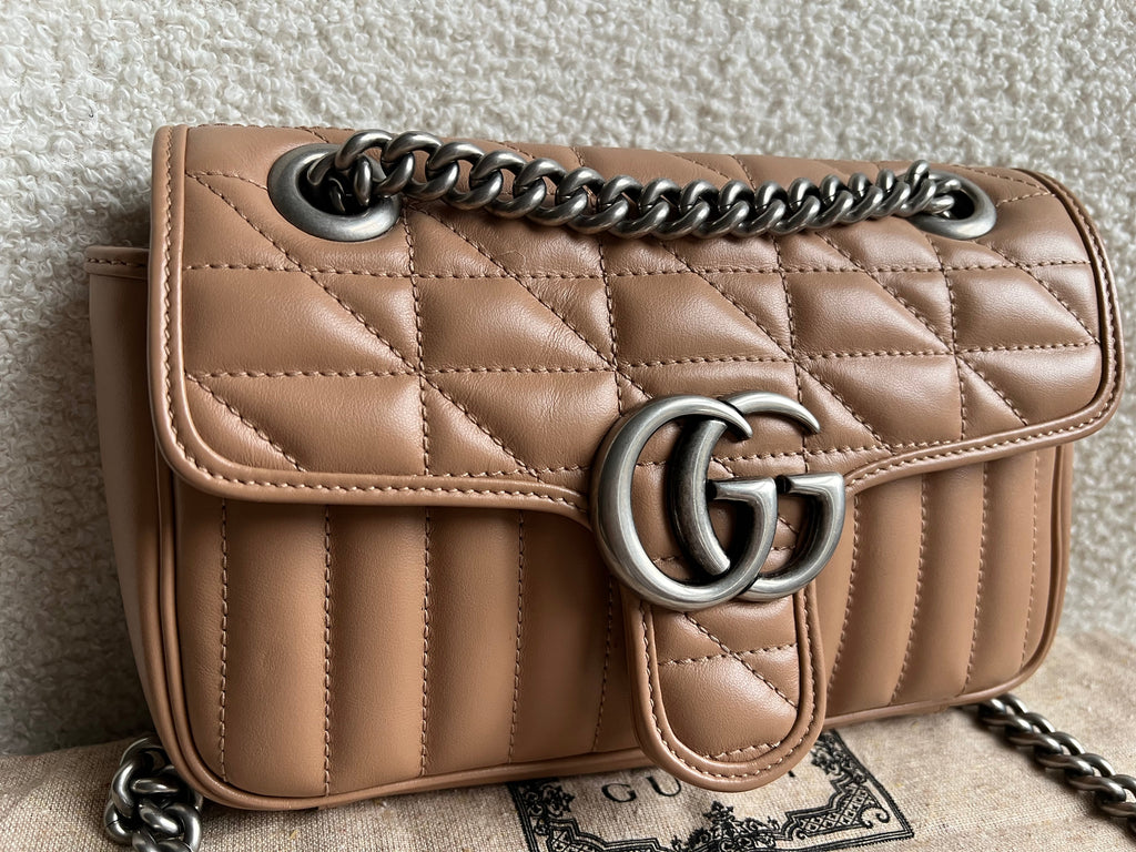 Gucci GG Beige Aria Marmont Mini Shoulder Bag (RRP £1800)