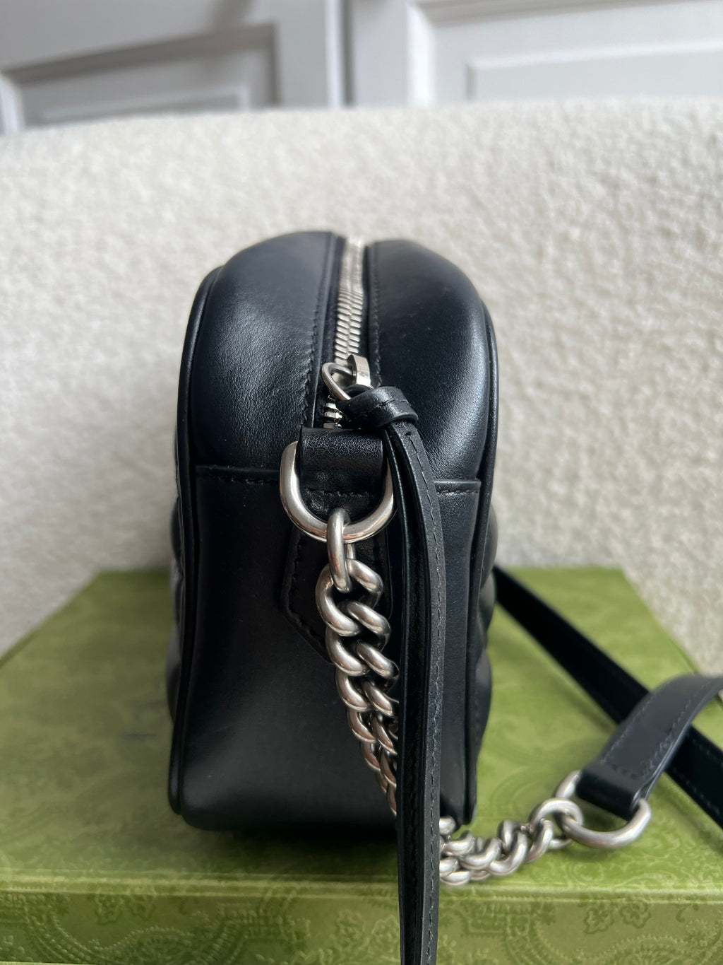 Gucci Aria GG Black Marmont Small Shoulder Bag (RRP £1440)