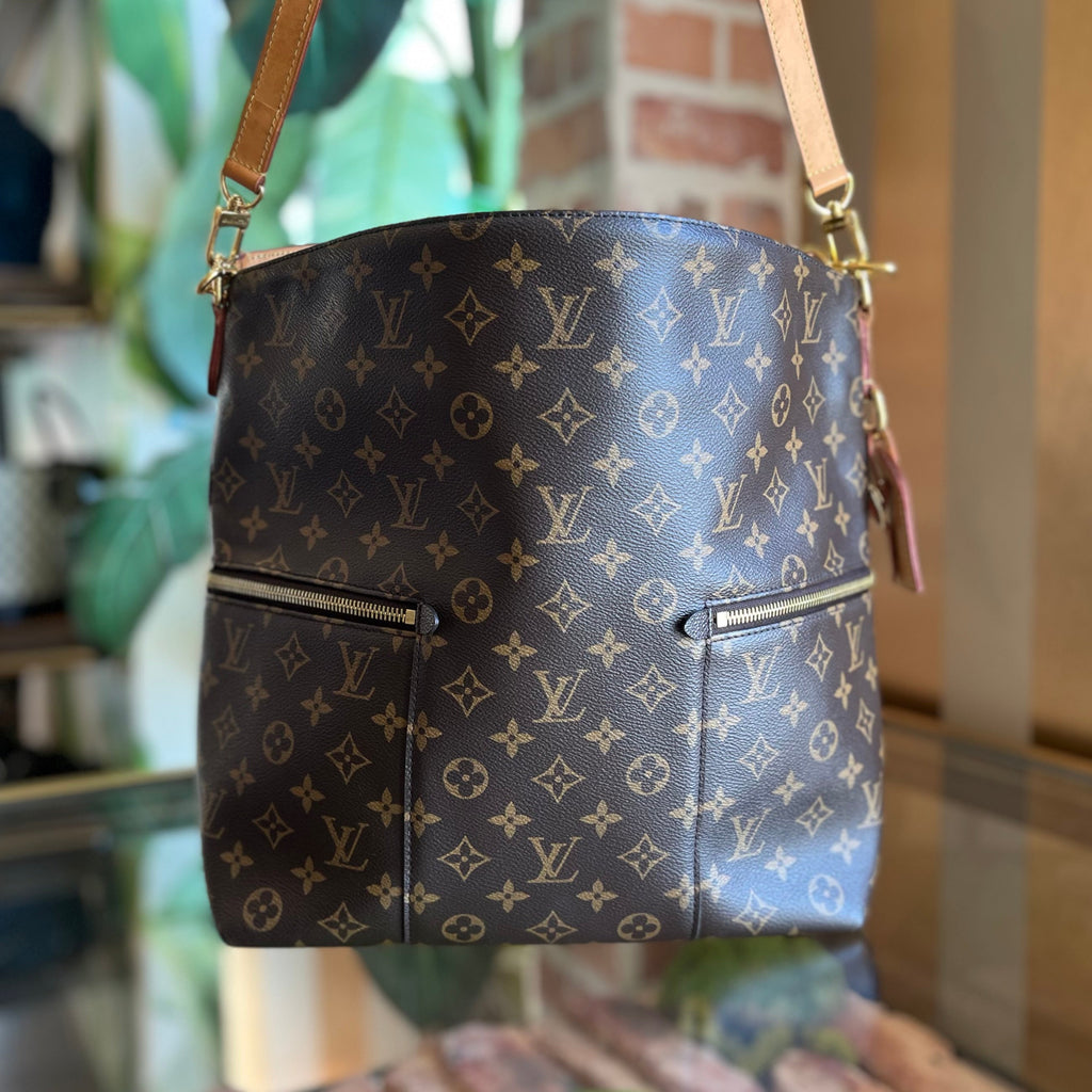 LOUIS VUITTON Melie Brown Monogram Hobo Canvas