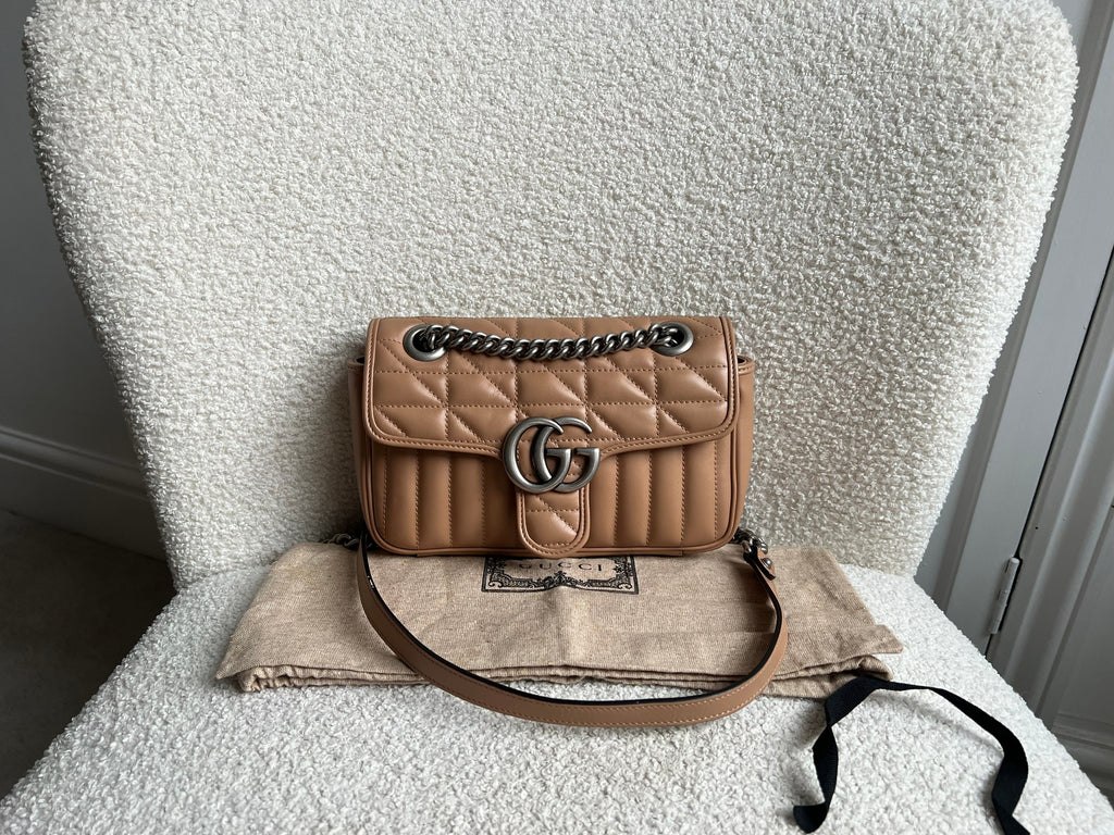 Gucci GG Beige Aria Marmont Mini Shoulder Bag (RRP £1800)