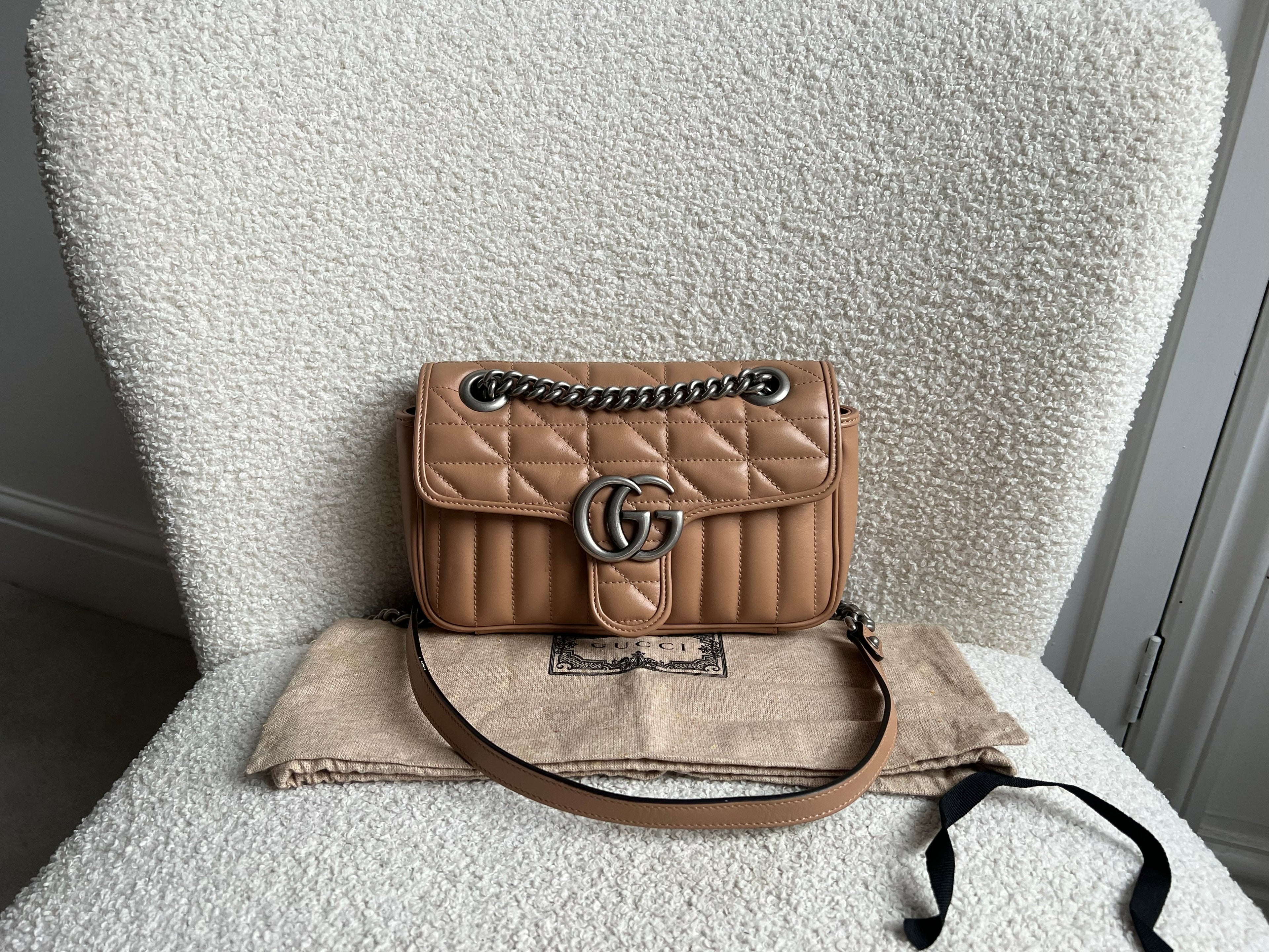 Gucci GG Beige Aria Marmont Mini Shoulder Bag (RRP £1800)