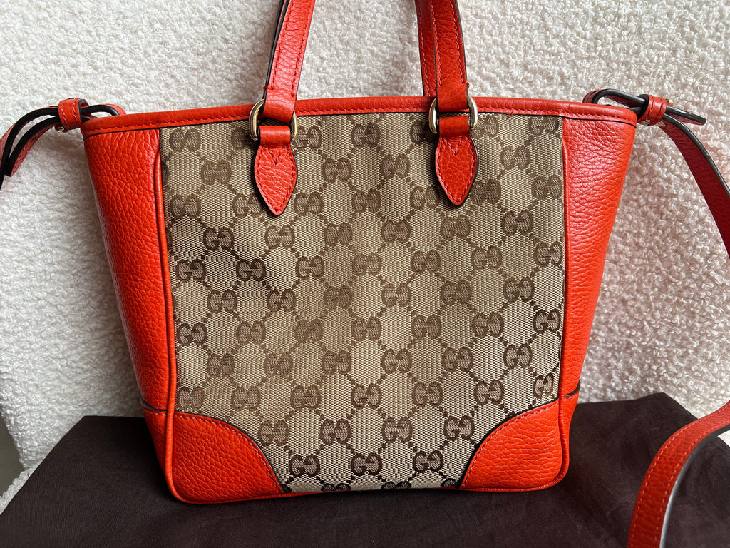 Gucci Bree GG canvas and orange Tote Bag