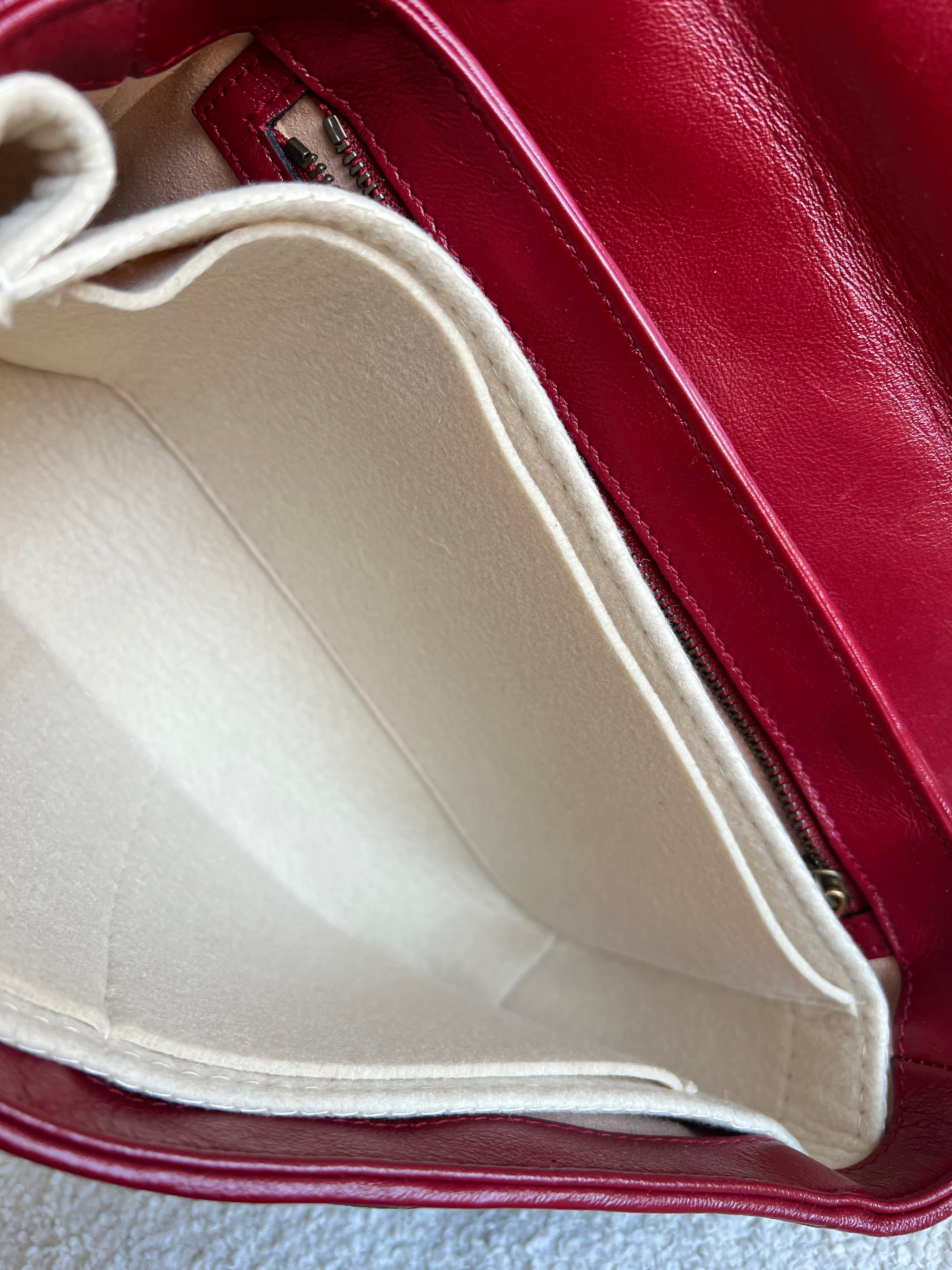 Gucci GG Black and Red Torchon Marmont Small Shoulder Bag