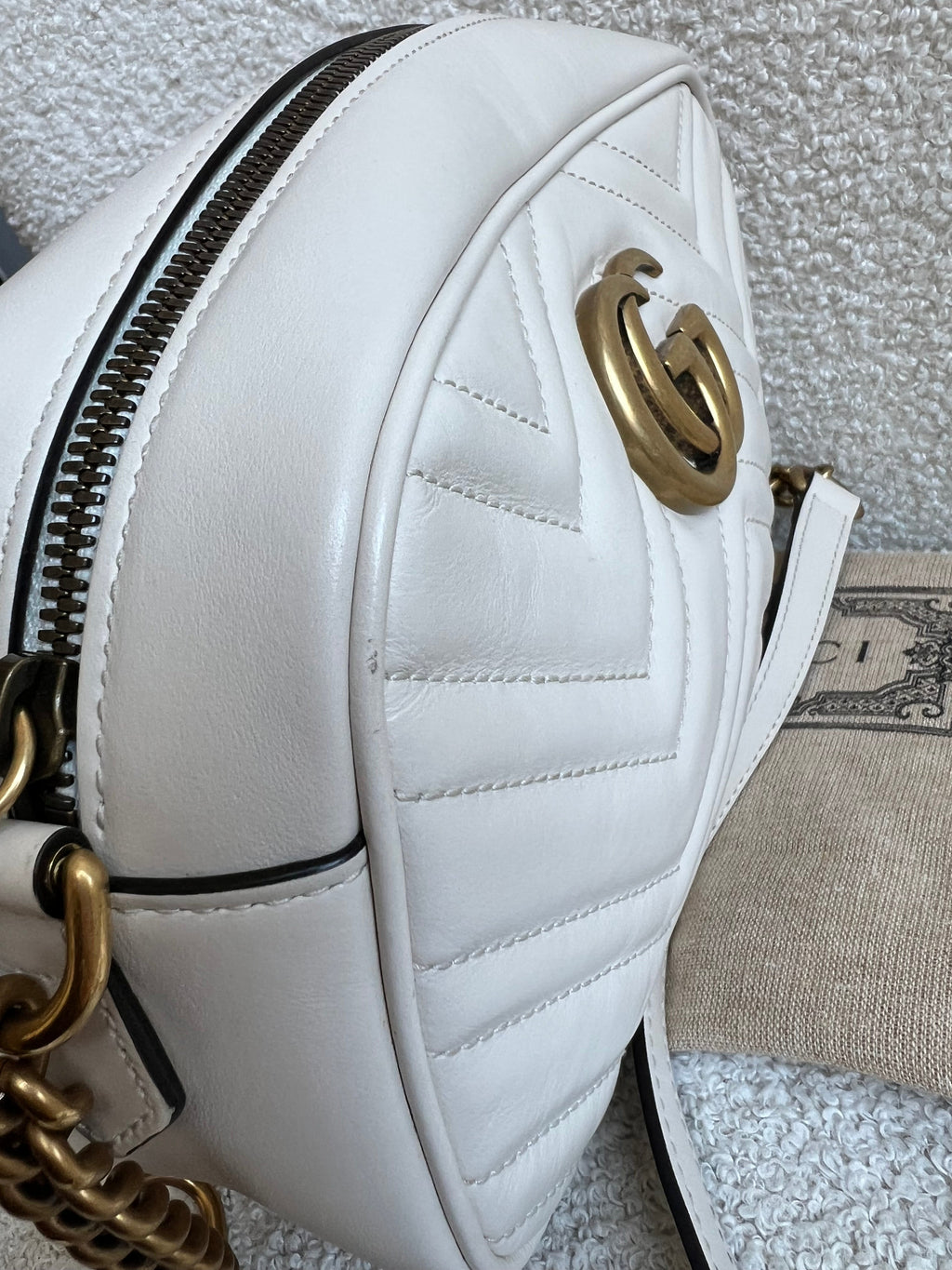 Gucci GG White Marmont Small Shoulder Bag (RRP £1440)