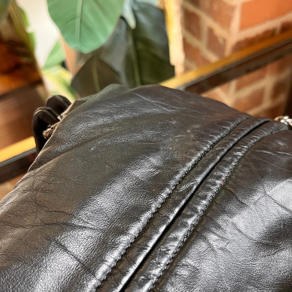 CHANEL Coco Rider Bowling Black Aged Calfskin Satchel Bag