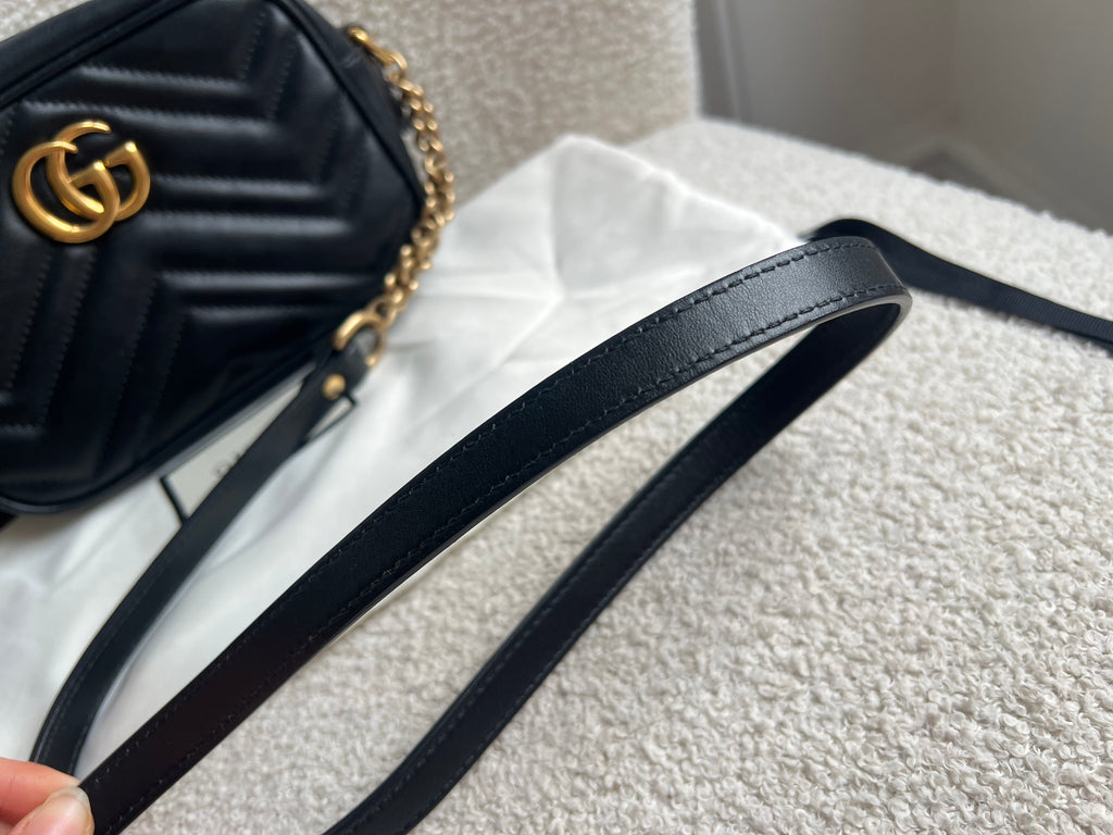 Gucci GG Black Marmont Mini Shoulder Bag (RRP £1,360)